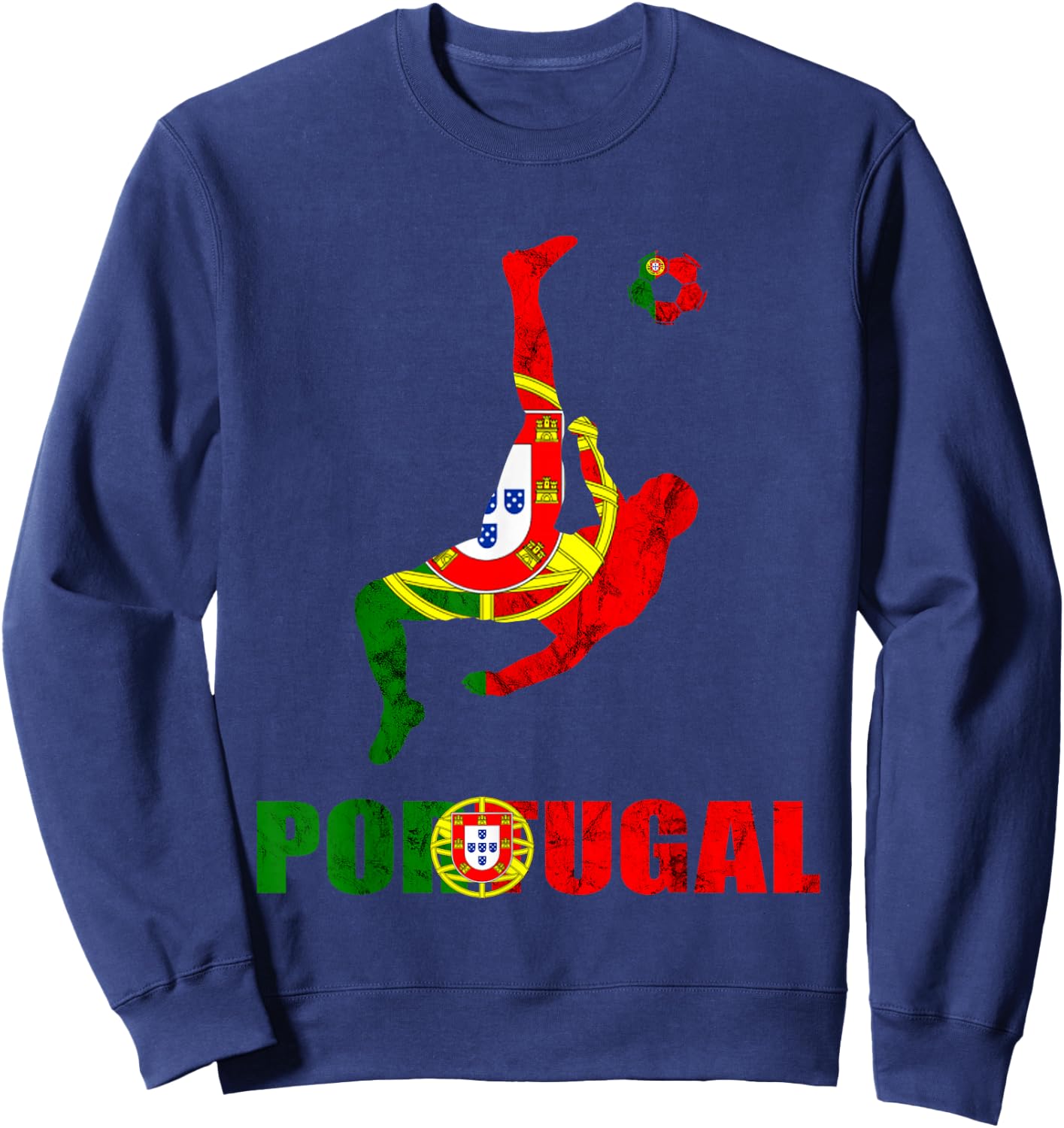 Futebol Portugal Portuguese Soccer Player Portuguese Flag Sweatshirt - Sweatshirt | Navy