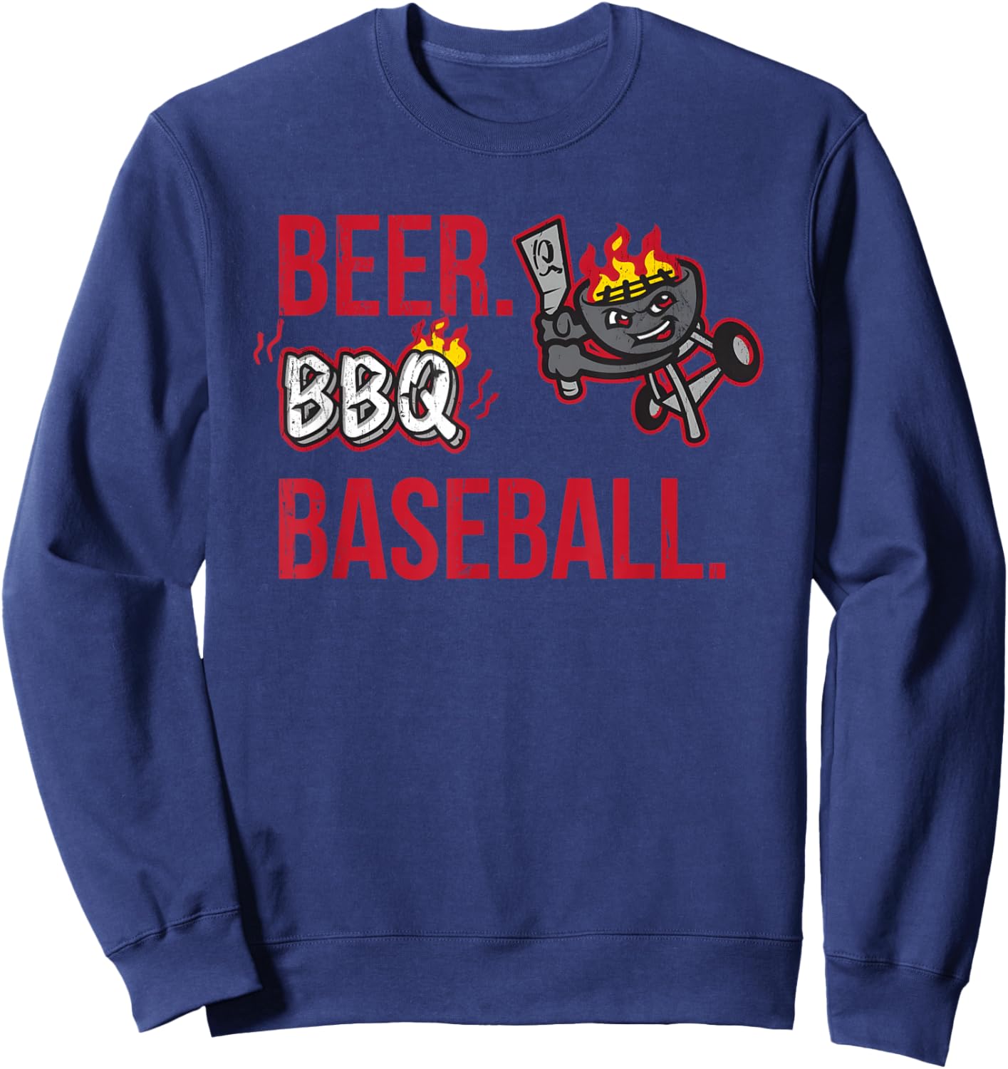 Beer Bbq Baseball Fire Summer Coming Sweatshirt - Sweatshirt | Navy