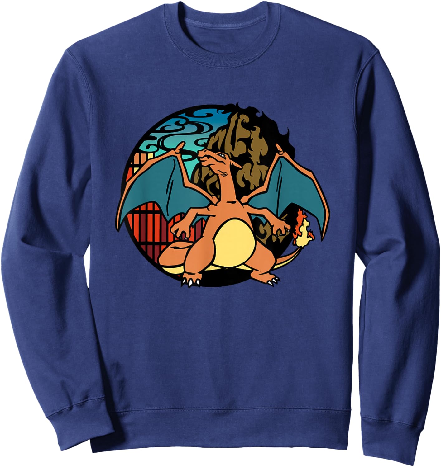 Pokémon Epic Charizard Ready to Fight Big Chest Badge Logo Sweatshirt - Sweatshirt | Navy