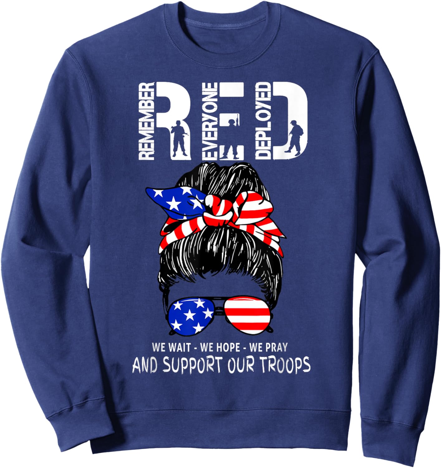 Red Friday Military Support - Remember Everyone Deployed Sweatshirt - Sweatshirt | Navy
