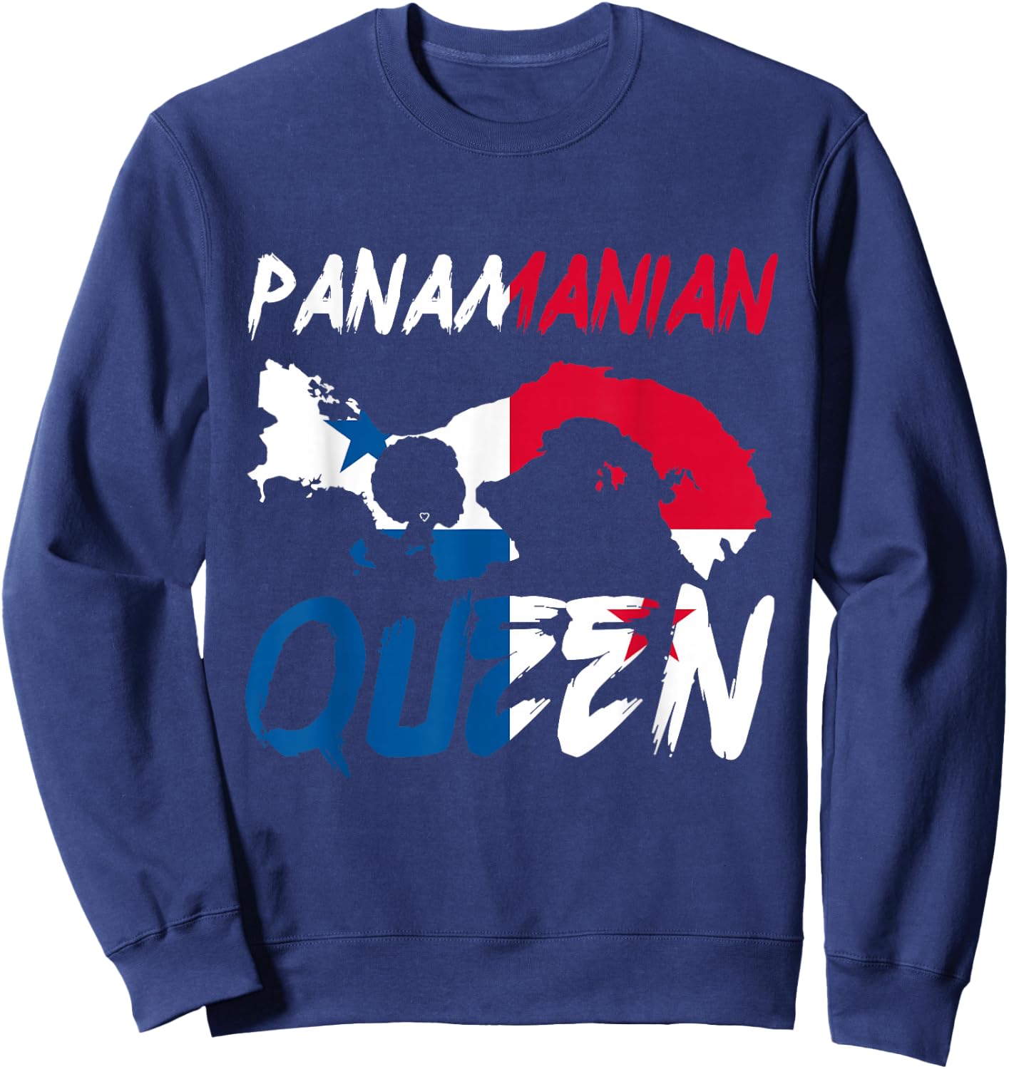 Panamanian Queen Panama Flag Afro-Pride Proud Independent Sweatshirt - Sweatshirt | Navy