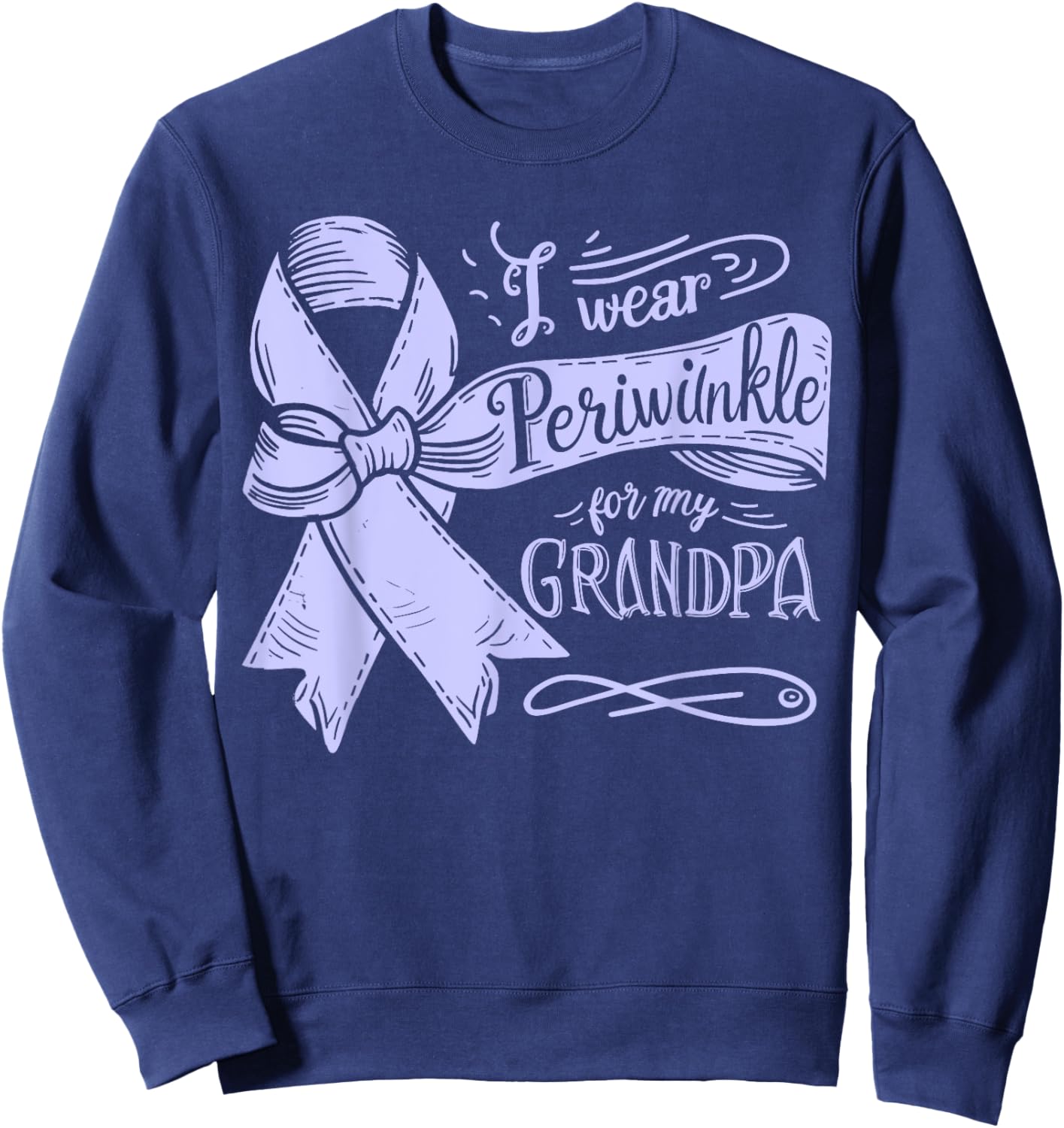 I Wear Periwinkle For My Grandpa Esophageal Cancer Awareness Sweatshirt - Sweatshirt | Navy