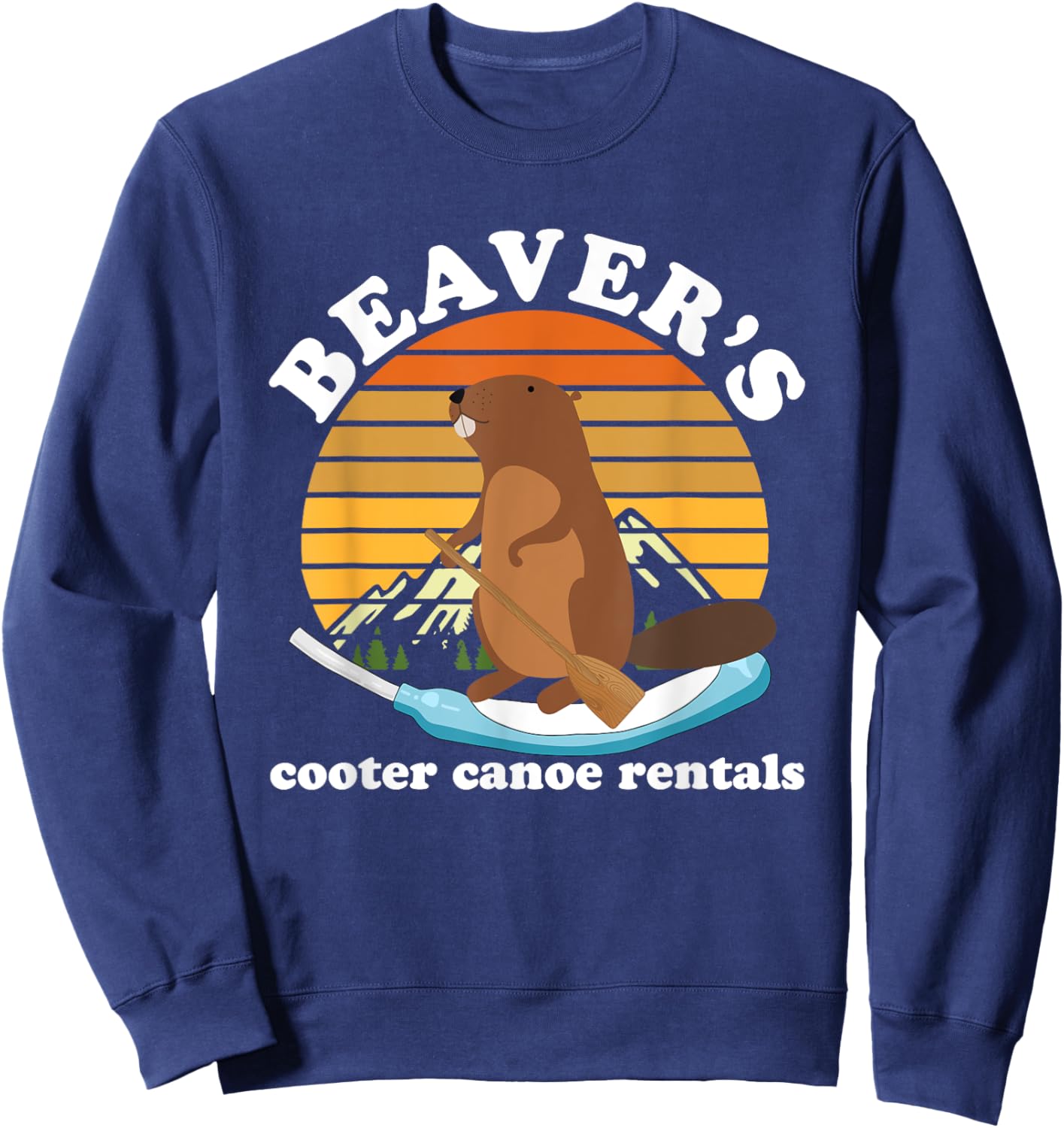 Beaver's Cooter Canoe Rentals Vintage Design Sweatshirt - Sweatshirt | Navy
