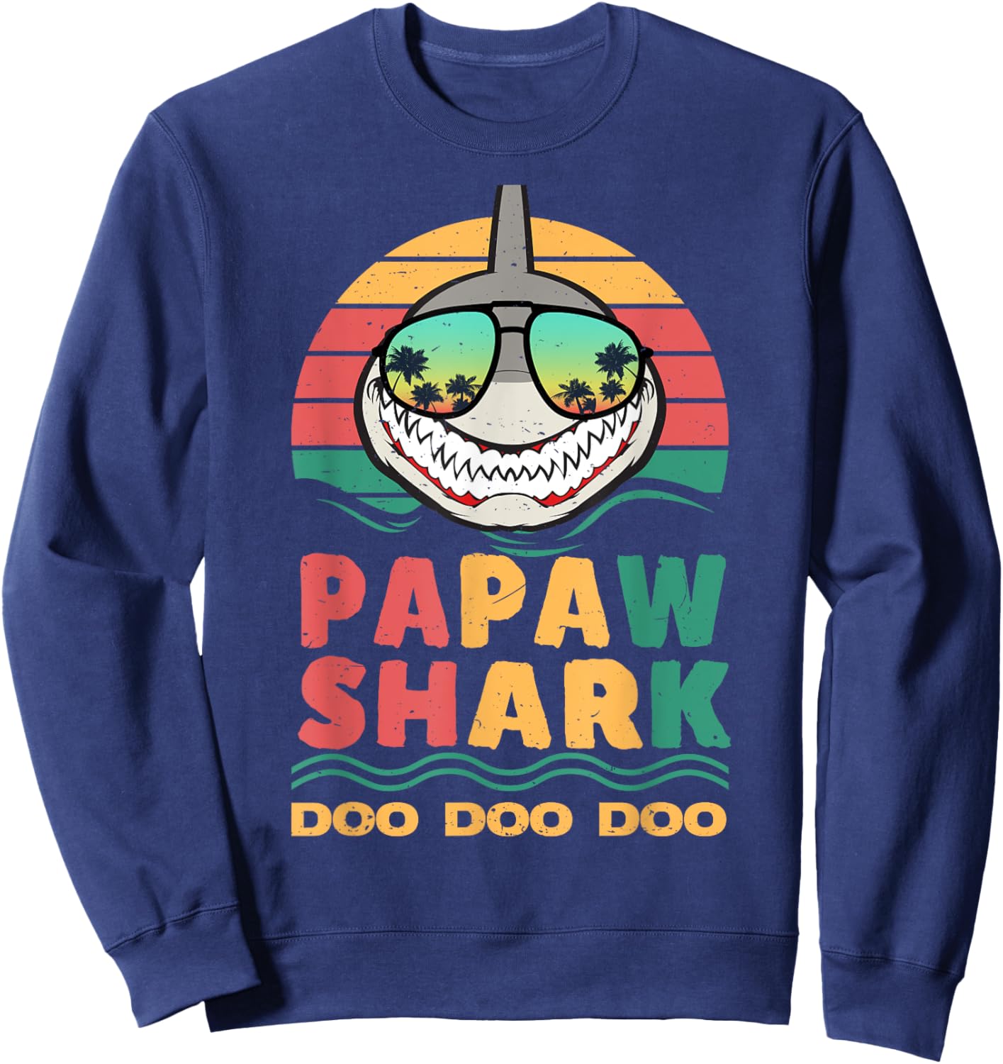 FAMILY 365 Papaw Shark Fathers Day Papa Dad Grandpa Men Gift Sweatshirt - Sweatshirt | Navy