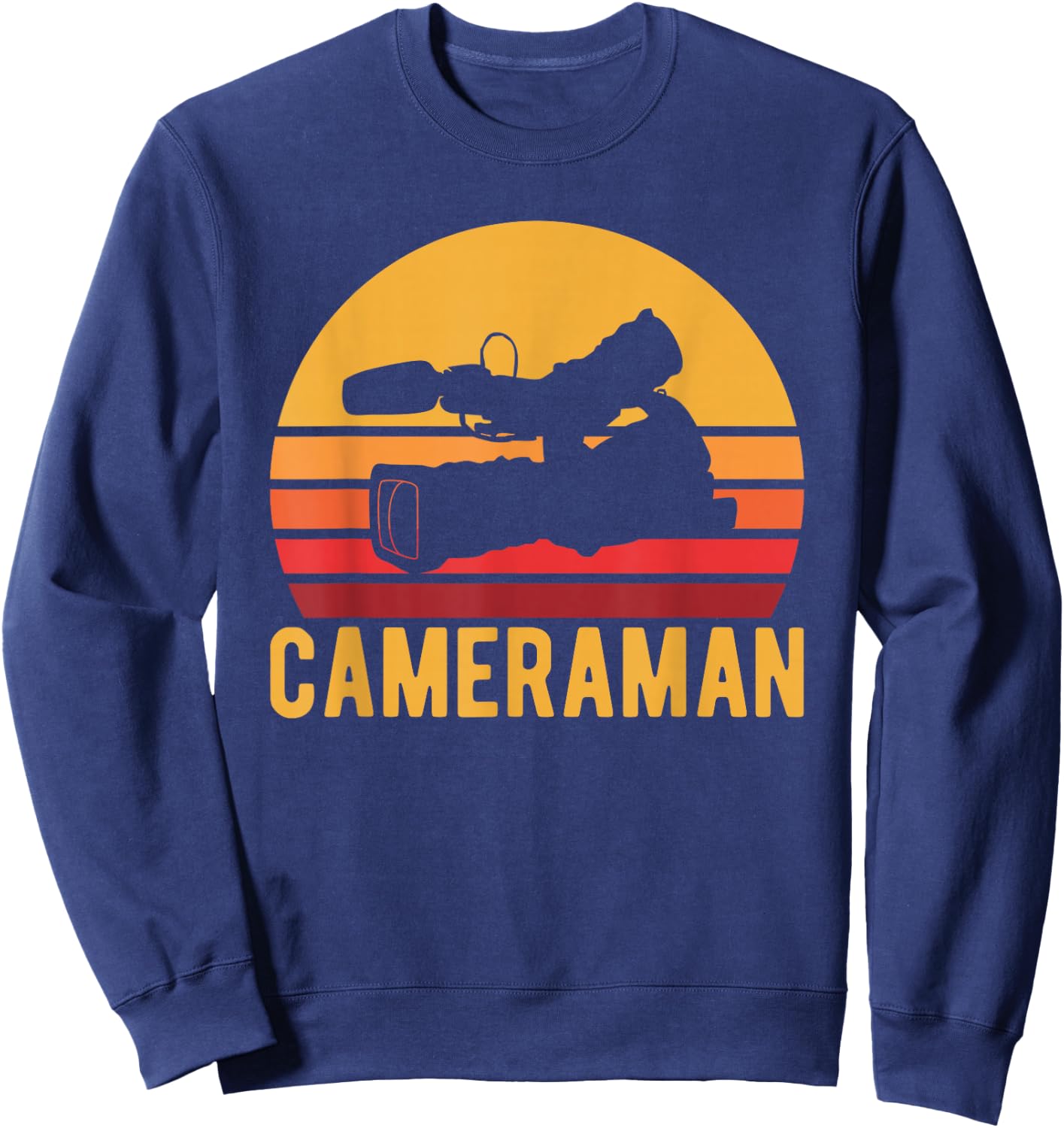 Retro Cameraman Shirt, Video Camera Operator Gift Sweatshirt - Sweatshirt | Navy