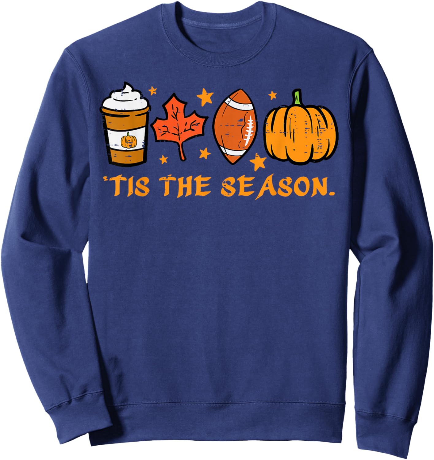 Tis The Season Football Fall Pumpkin Spice Men Women Kids Sweatshirt - Sweatshirt | Navy