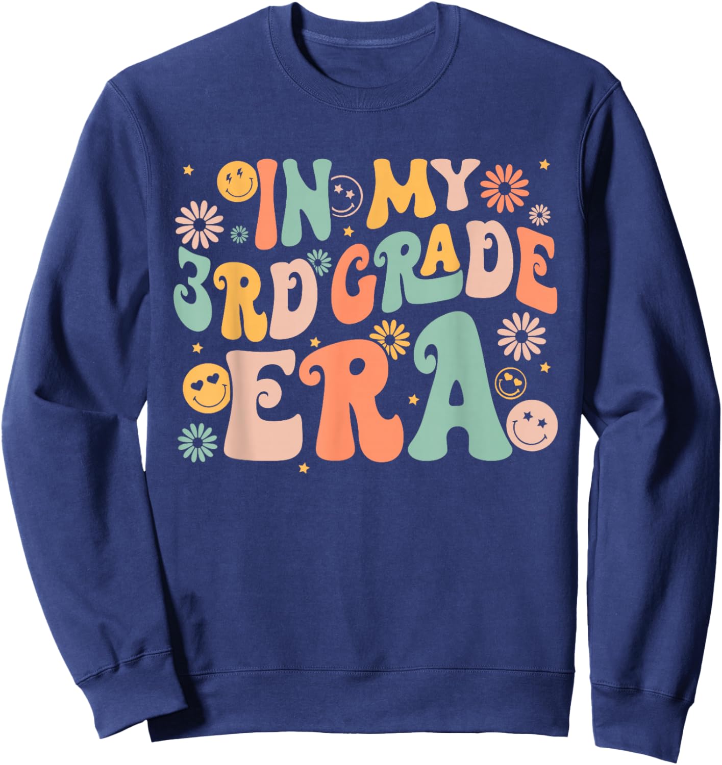 In My Third Grade Era Retro 3rd Grade Back to School Sweatshirt - Sweatshirt | Navy