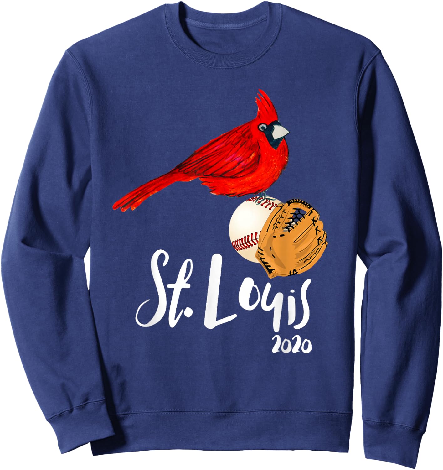 Saint Louis Red Cardinal 2020 Art and Baseball Design Sweatshirt - Sweatshirt | Navy
