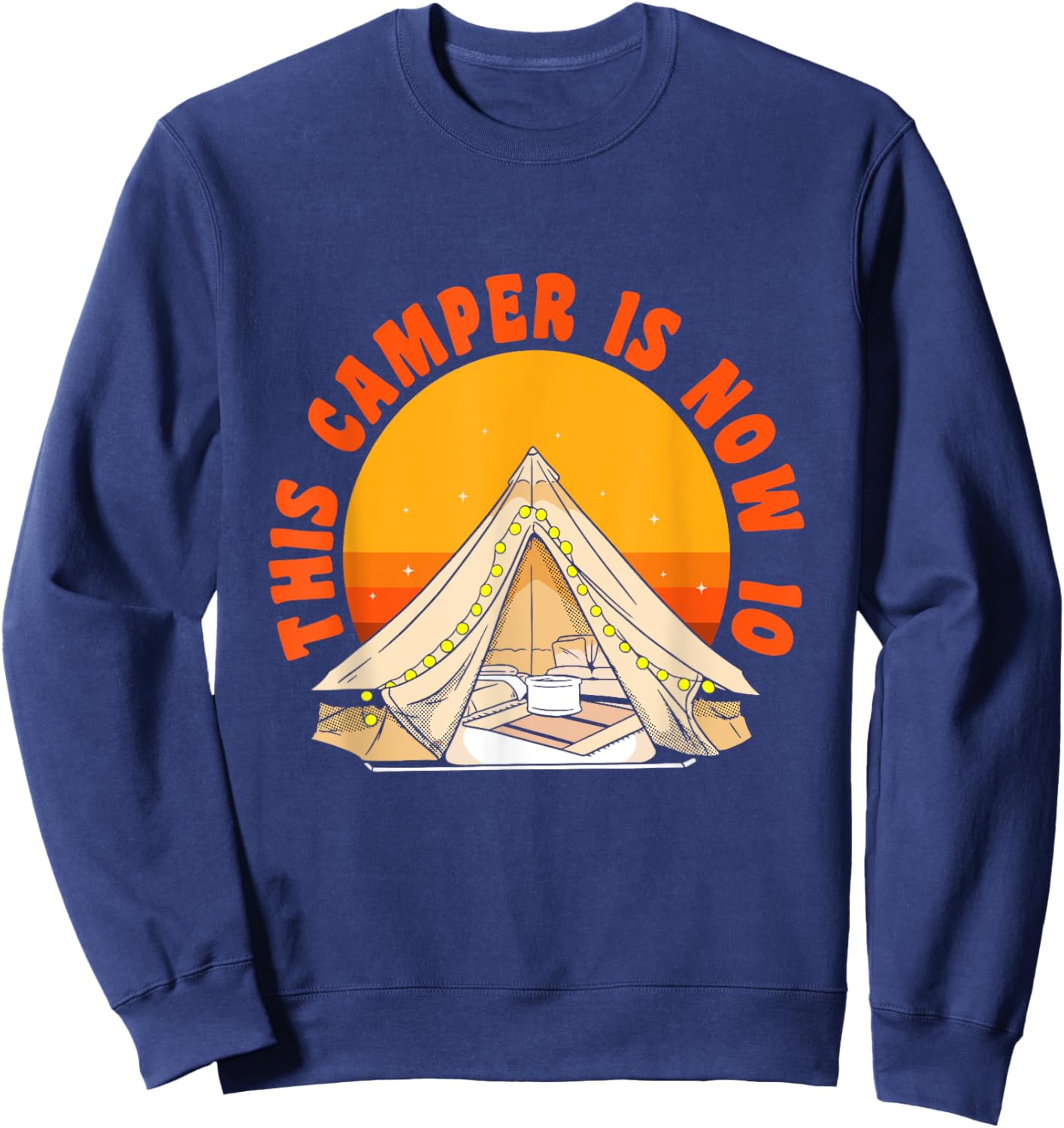 Happy 10 Birthday 10 Year Old Vintage Camping 10th Birthday Sweatshirt - Sweatshirt | Navy