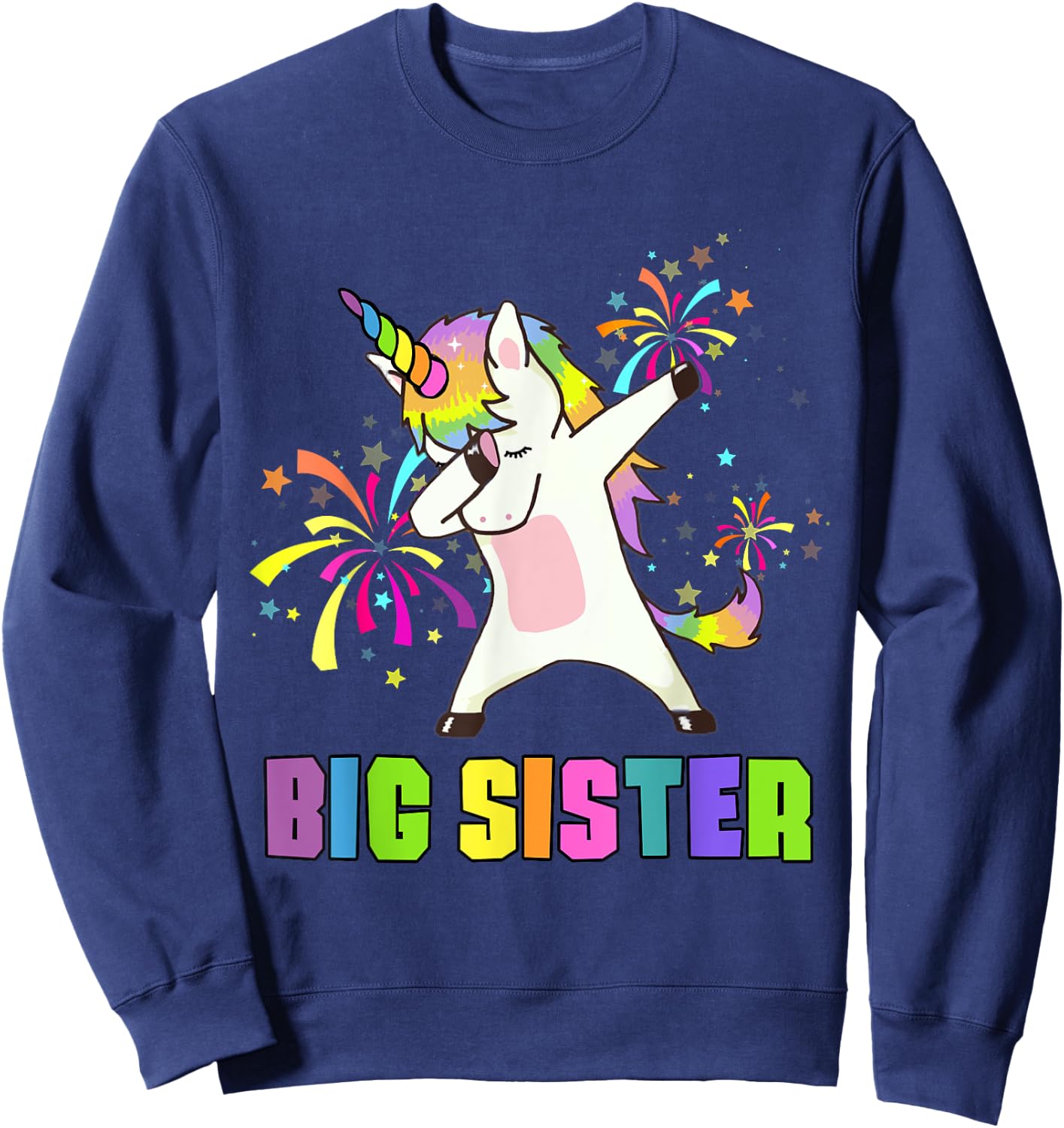 Big Sister Unicorn Dab Dance Sweatshirt - Sweatshirt | Navy