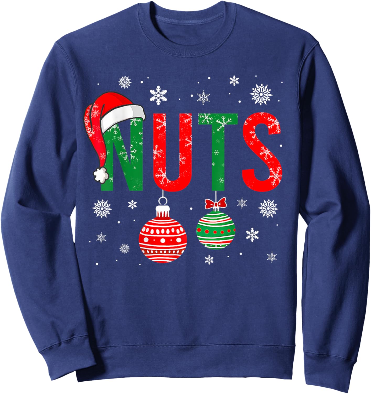 Chest Nuts Christmas Funny Matching Couple Pajama Chestnuts Sweatshirt - Sweatshirt | Navy