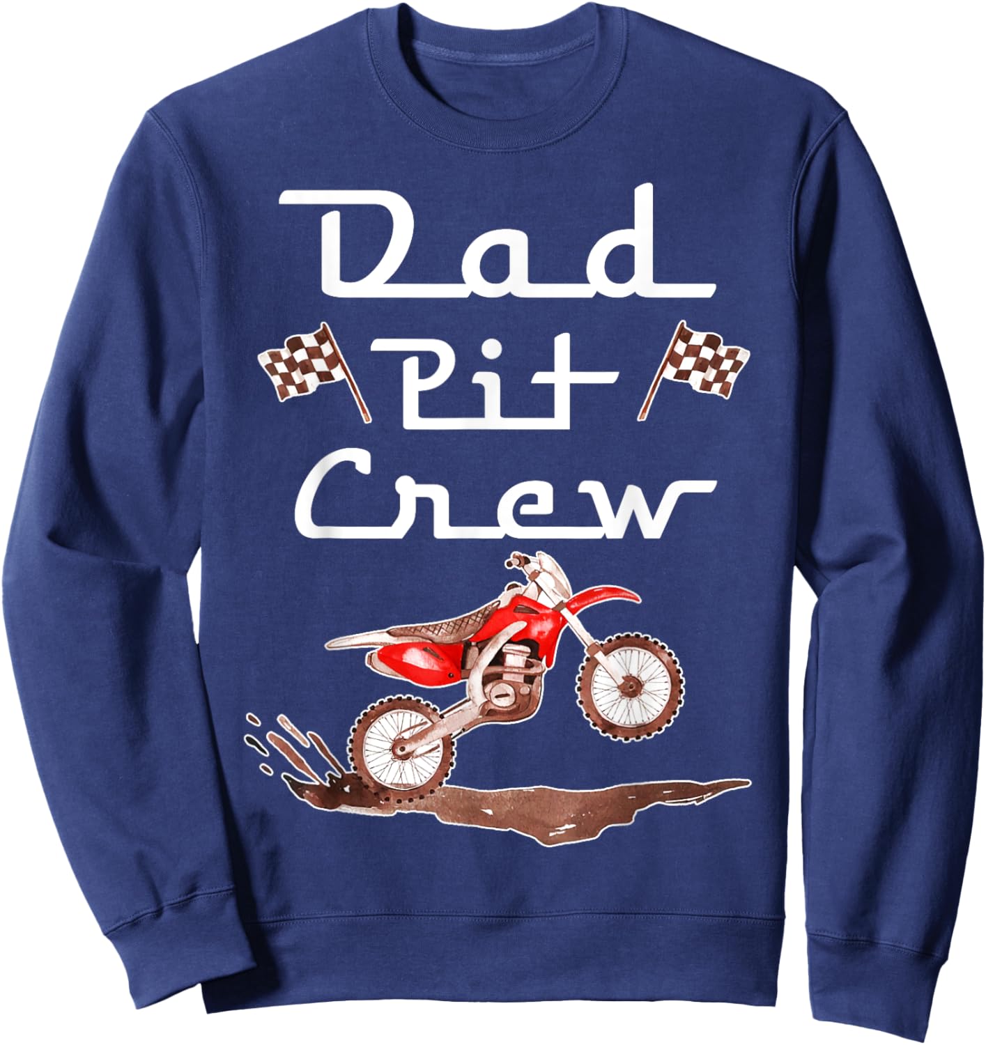 Dirt Bike Birthday Party Racing Family Dad Pit Crew Sweatshirt - Sweatshirt | Navy