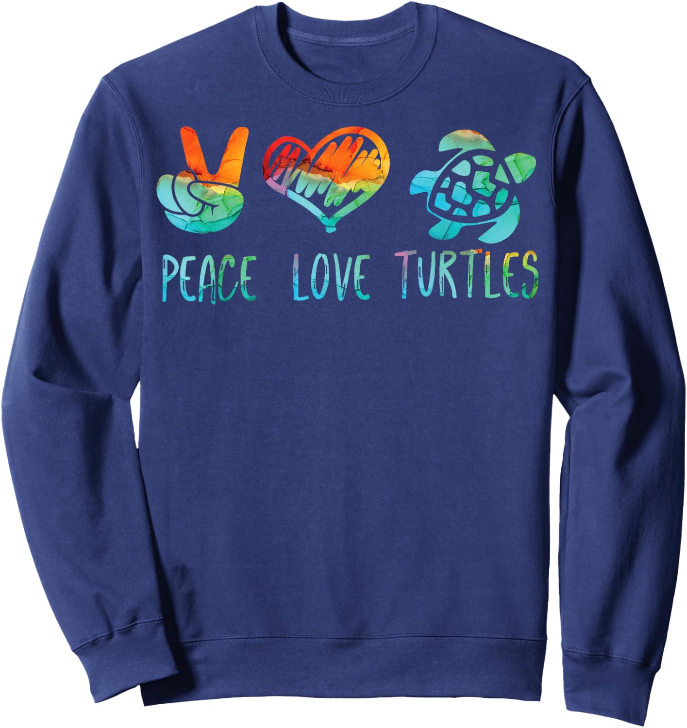 Peace Love and Turtles Sweatshirt - Sweatshirt | Navy