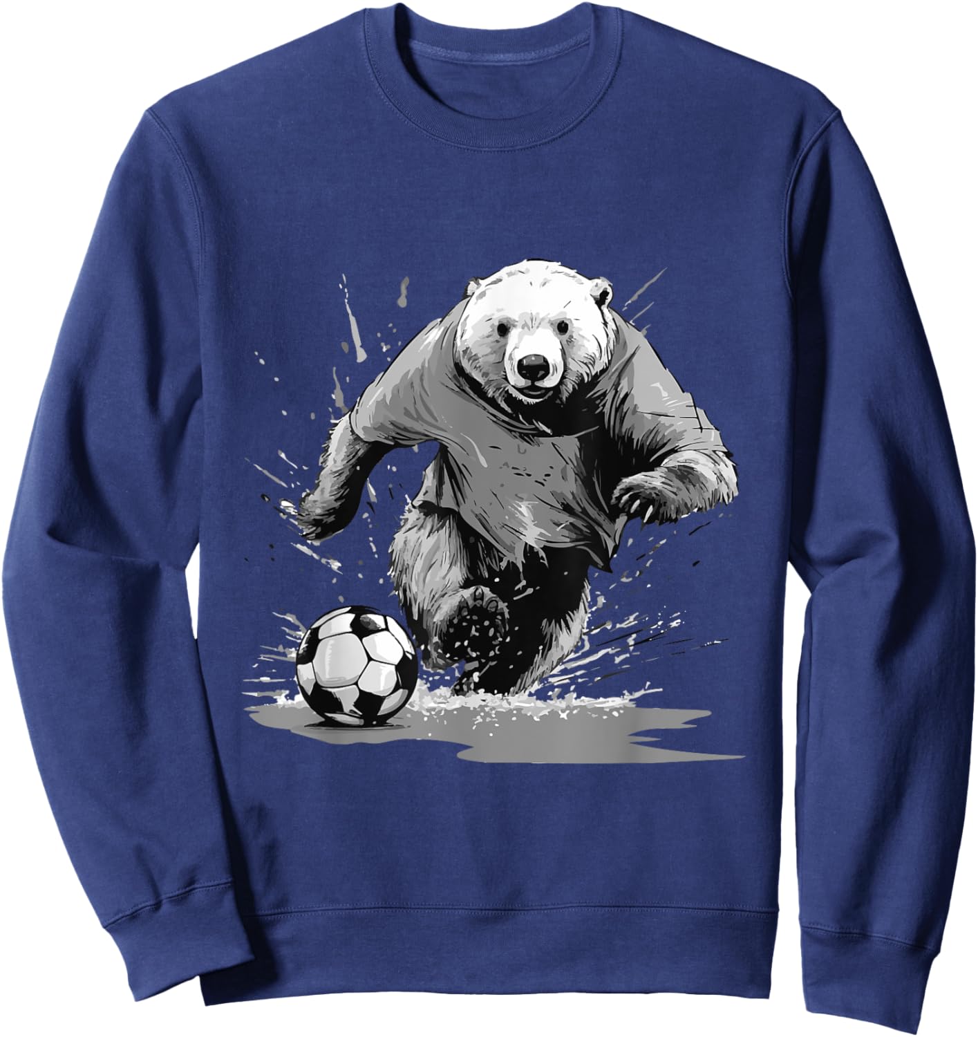 Polar Bear Playing Soccer Animal Sweatshirt - Sweatshirt | Navy