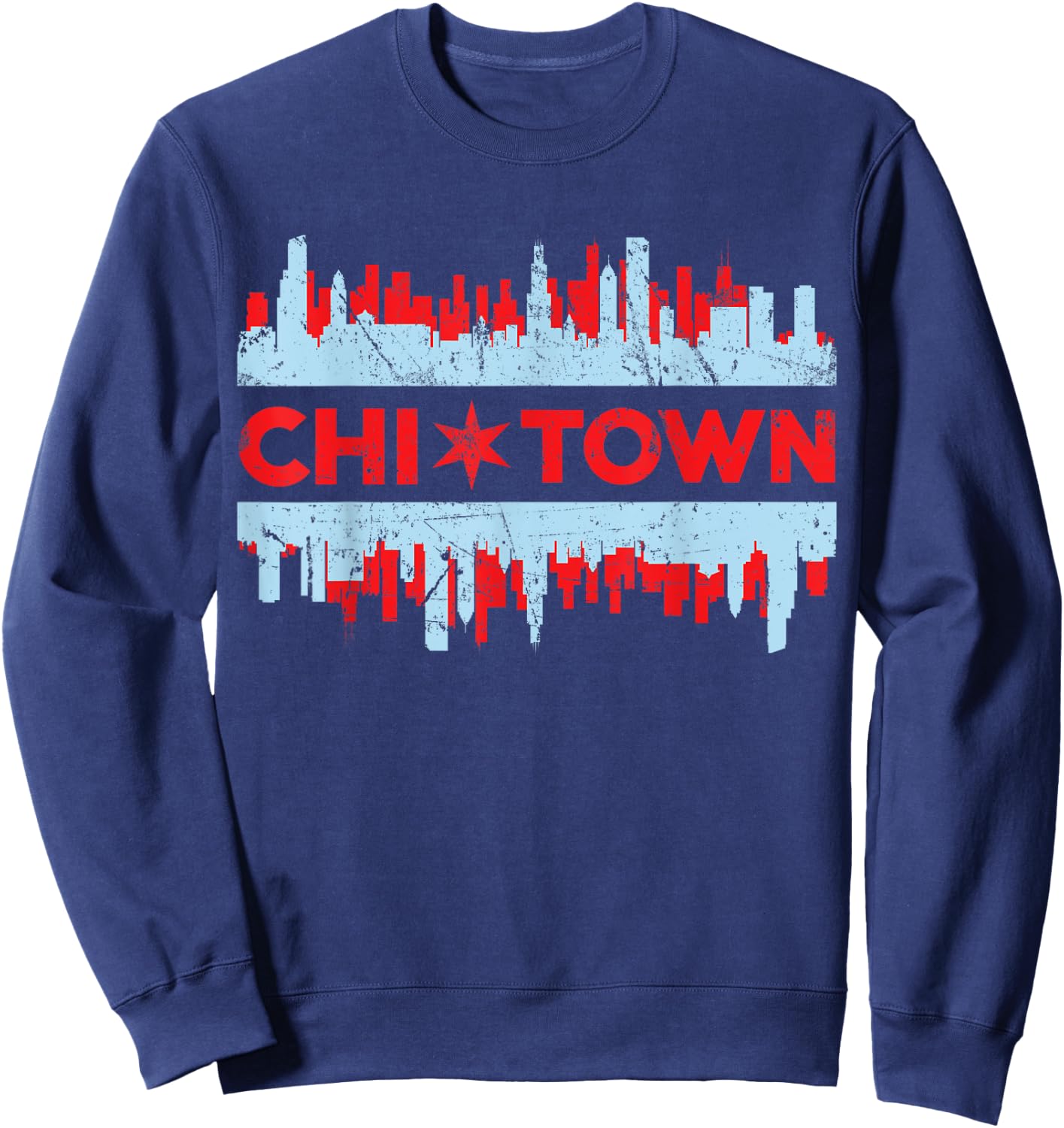 Chicago Chi Town Flag Skyline Sweatshirt - Sweatshirt | Navy