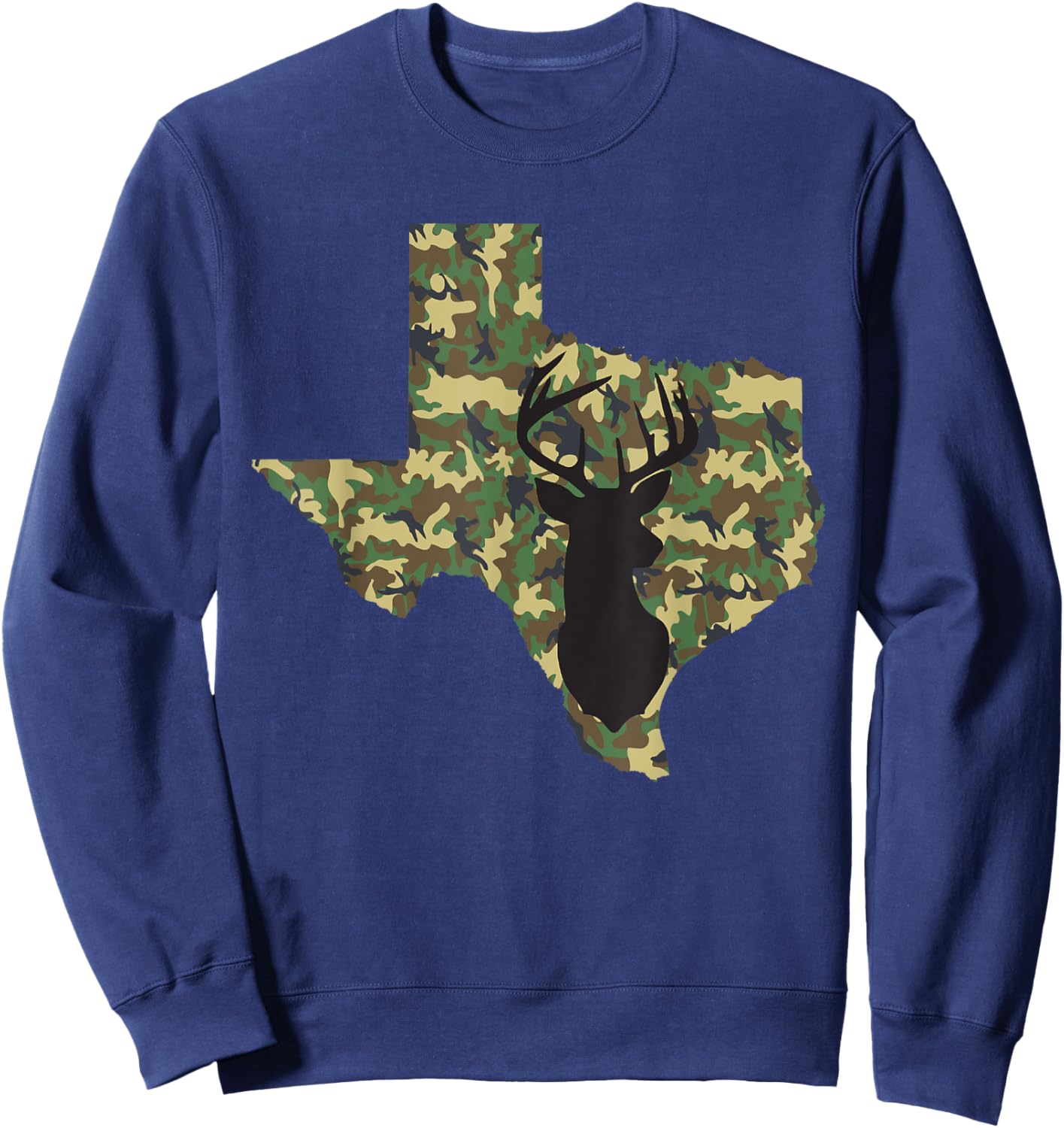 Deer Hunter Camouflage Hunting Safety Orange State Texas Sweatshirt - Sweatshirt | Navy