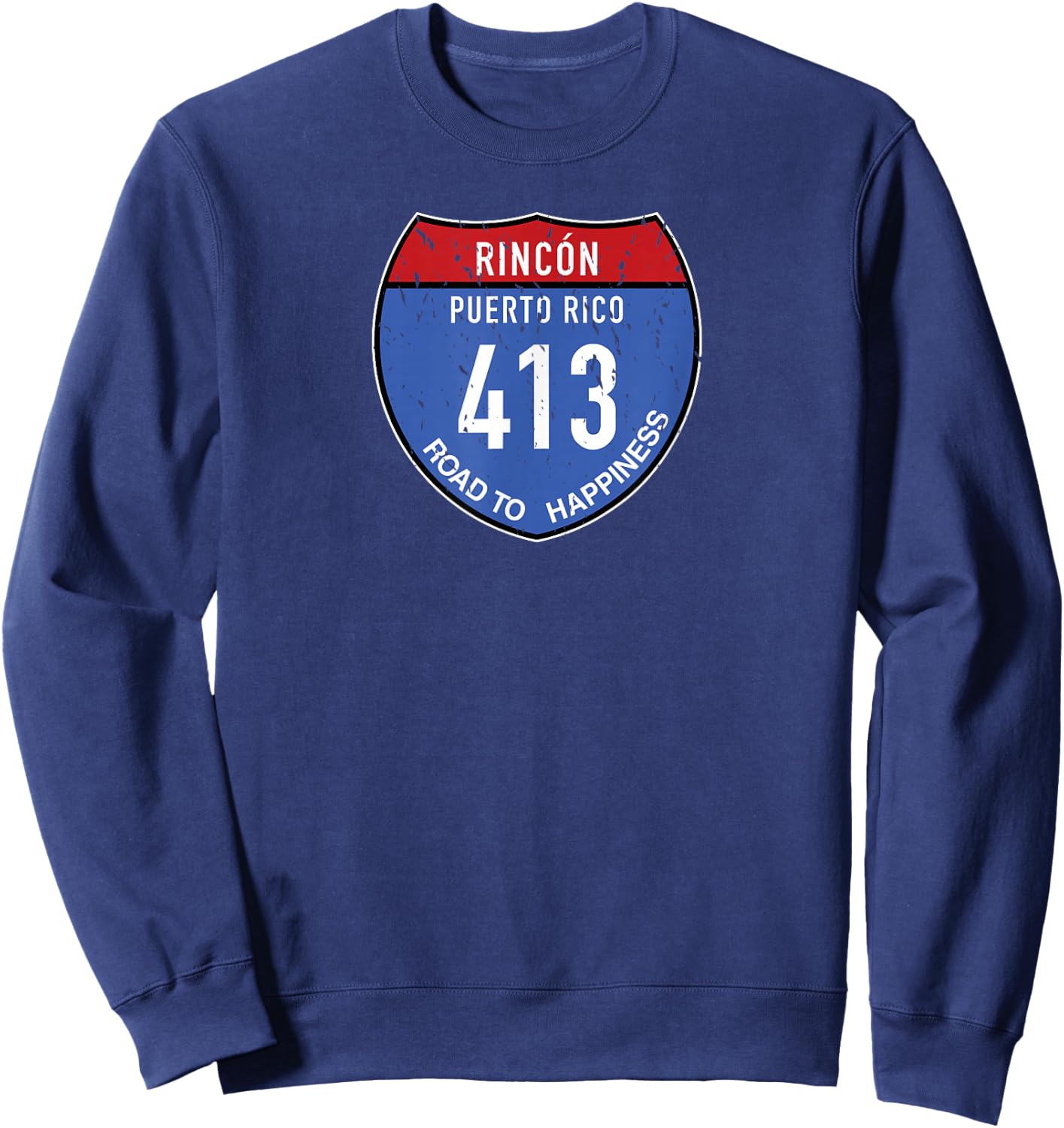 Rincón Puerto Rico | Road to Happiness 413 Sweatshirt - Sweatshirt | Navy