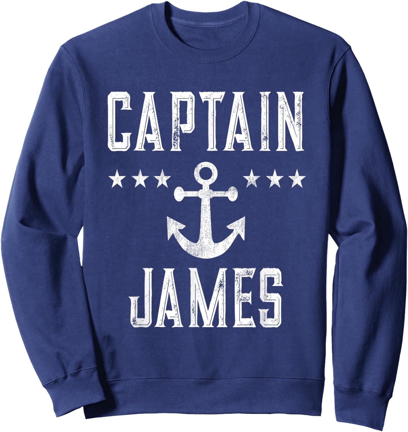 Vintage Captain James Family Cruise Lake Boat Sweatshirt - Sweatshirt | Navy