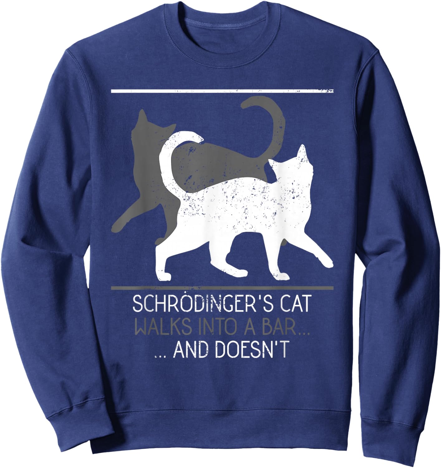 Funny Schrodingers Cat Physics Sweatshirt - Sweatshirt | Navy