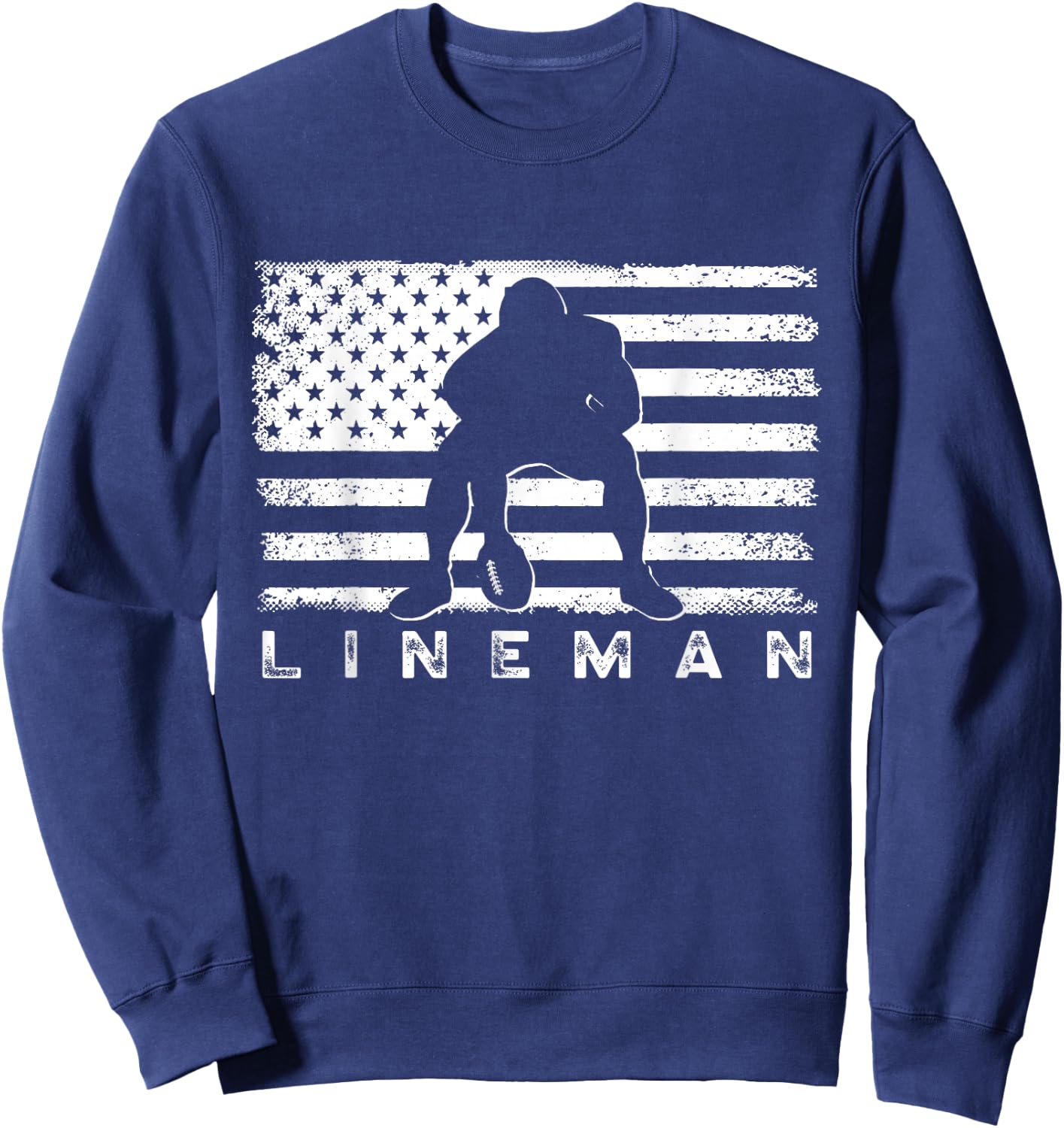 American Football Lineman Offensive Player USA Flag Football Sweatshirt - Sweatshirt | Navy