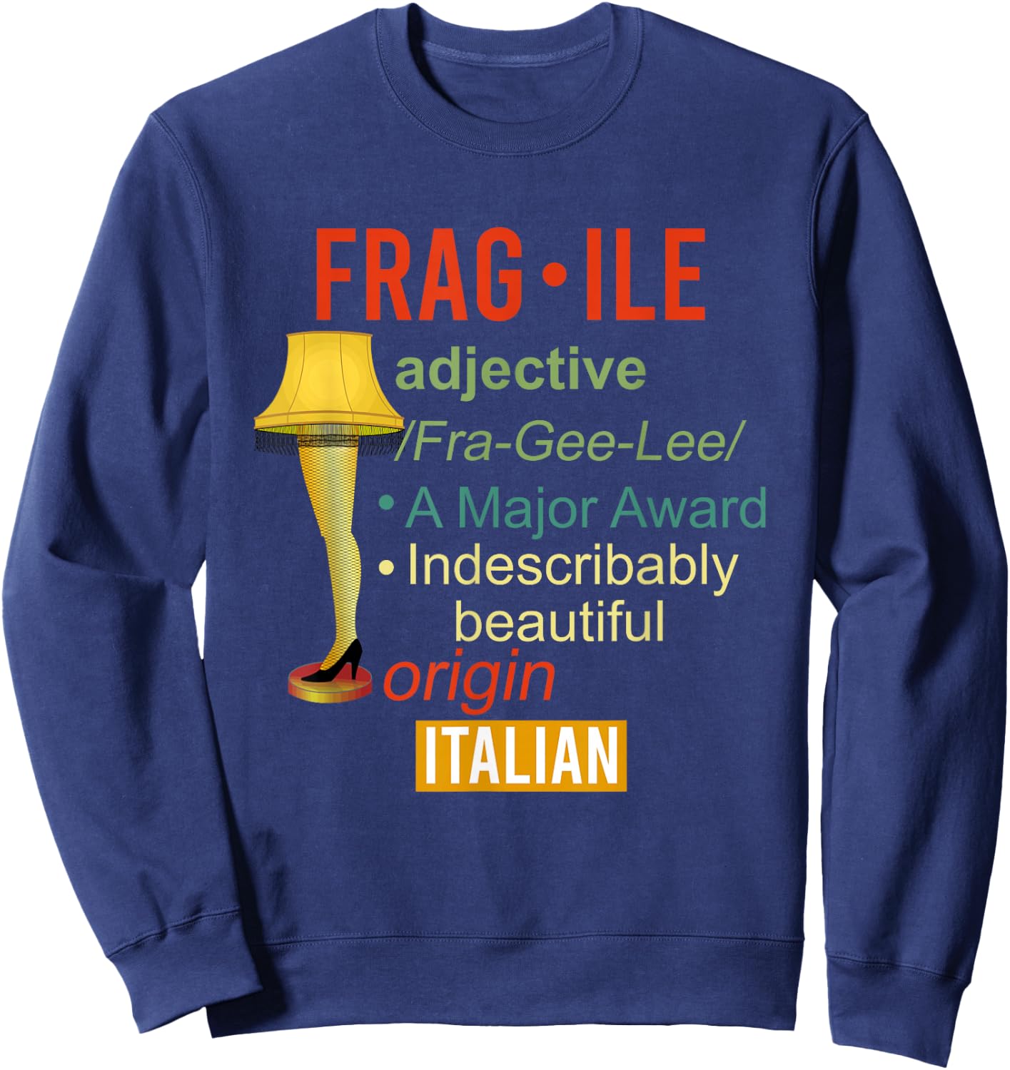 A Major Award Indescribably Beautiful Origin Italian Sweatshirt - Sweatshirt | Navy