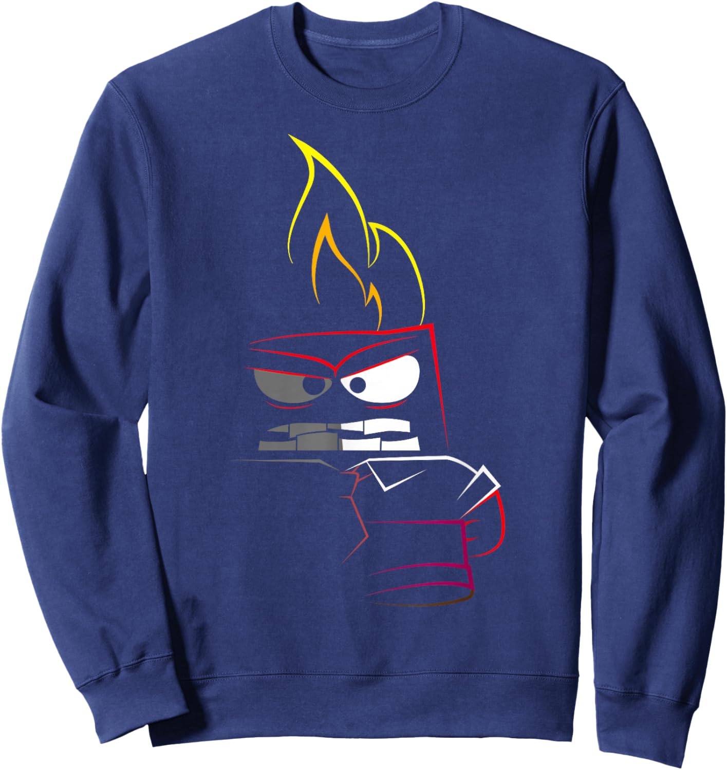 Disney Pixar Inside Out Fired Up Anger Outline Faded Sweatshirt - Sweatshirt | Navy