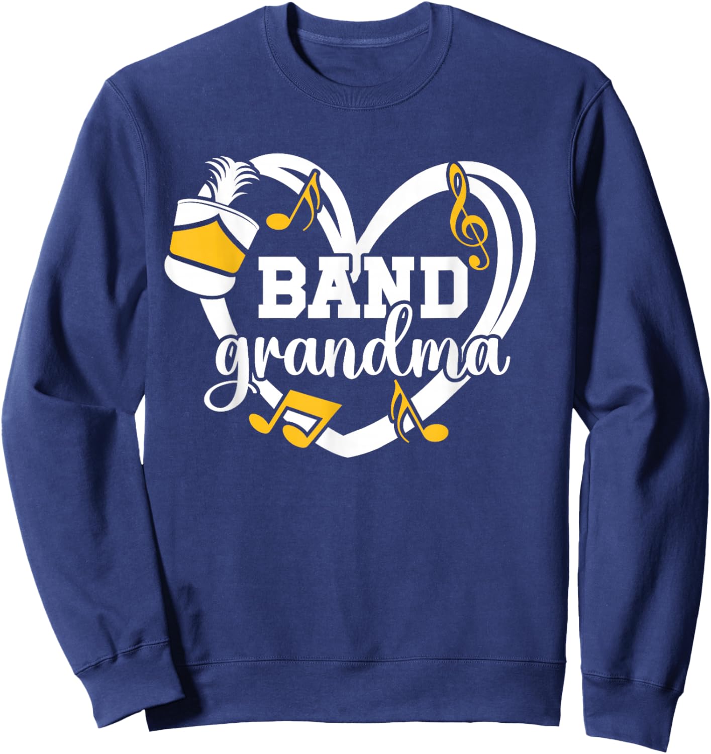 Band Grandma Heart Marching Band Grandma Sweatshirt - Sweatshirt | Navy