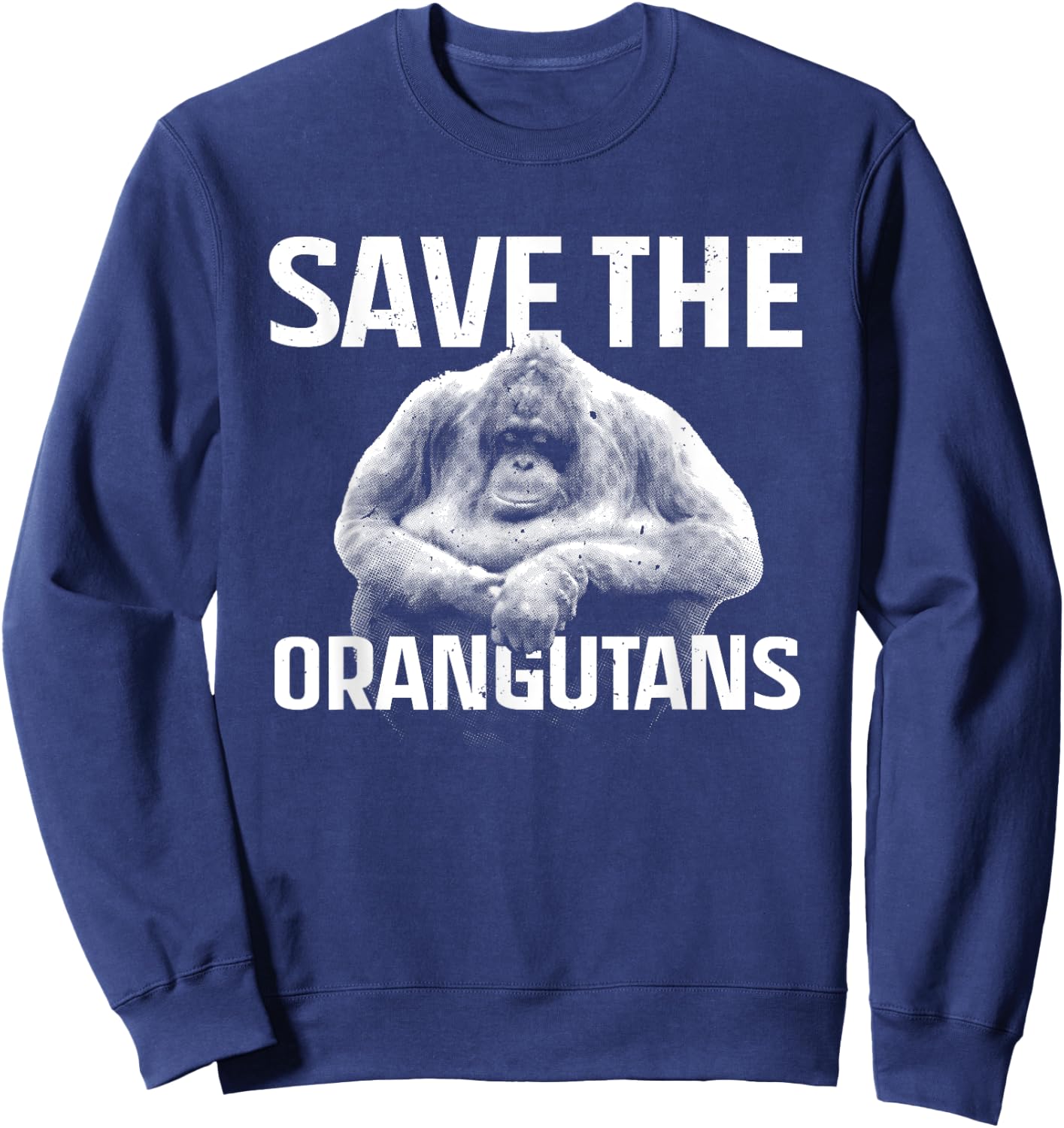 Funny Orangutan Art Women Orangutan Great Ape Lover Sweatshirt - Sweatshirt | Navy