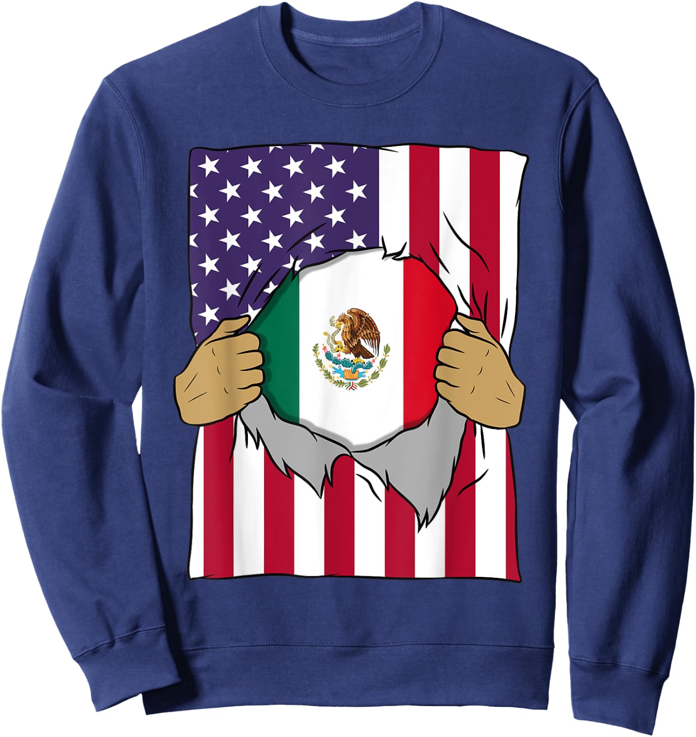 Mexico Flag Blood Inside Me Home Pride Mexican American Gift Sweatshirt - Sweatshirt | Navy