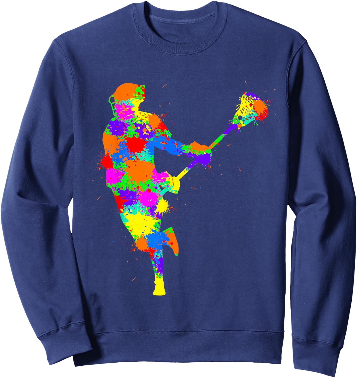 Lacrosse Player Kids Boys Youth Sweatshirt - Sweatshirt | Navy