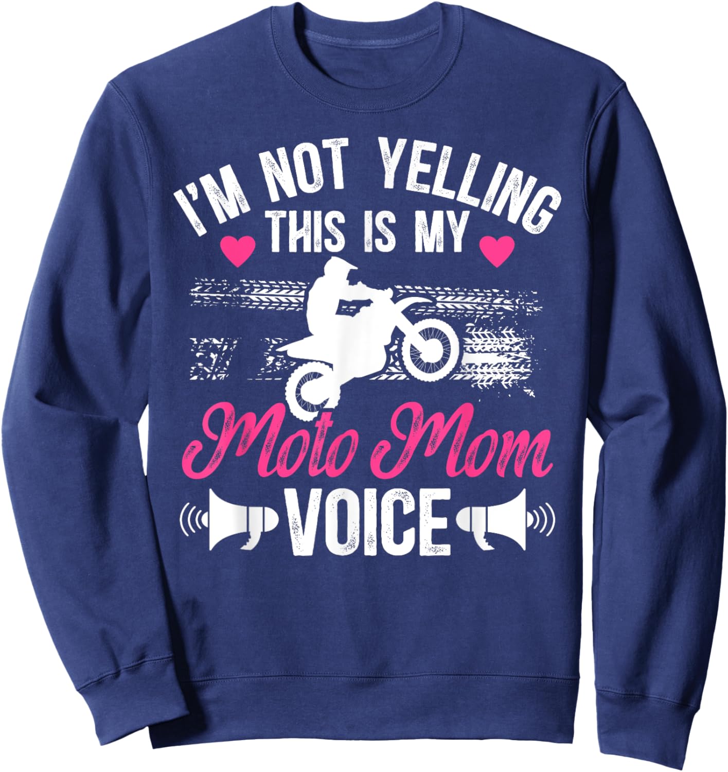 Moto Mom Voice Motocross Mom Motocross Rider Mother Sweatshirt - Sweatshirt | Navy
