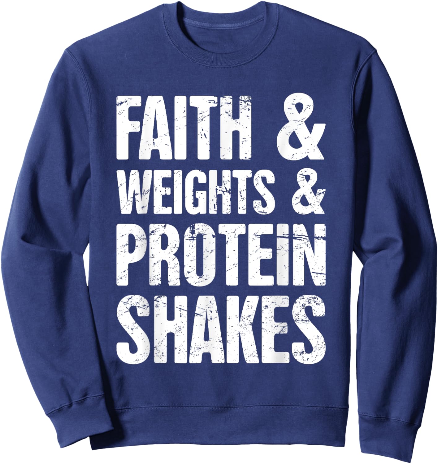 Faith - Funny Christian Athlete / Christian Workout Sweatshirt - Sweatshirt | Navy