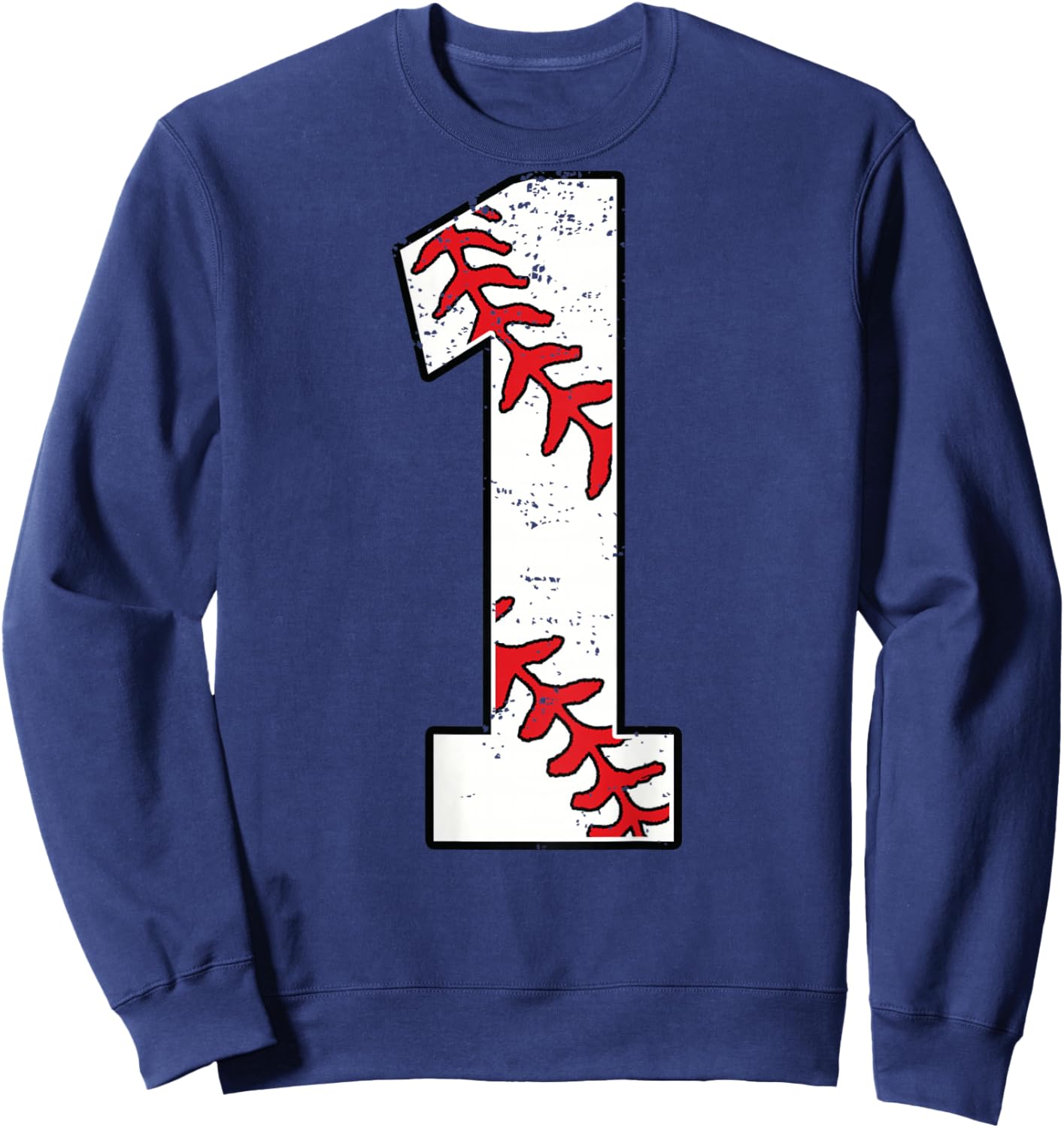 Number #1 Baseball Jersey Number 1 Print On Back Sweatshirt - Sweatshirt | Navy