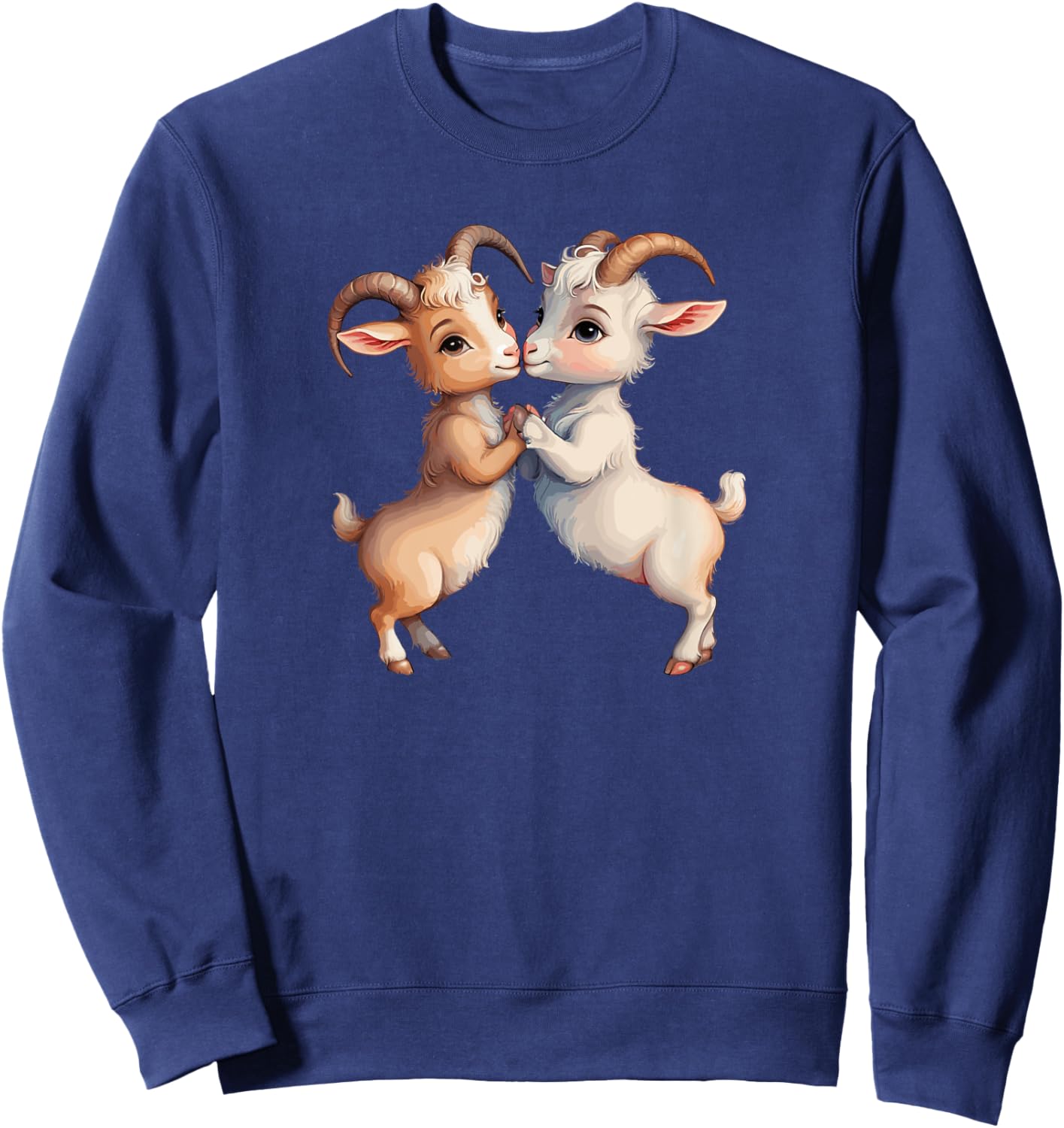 Goats Lovers Couple Kissing Cute Heart Valentine's Day Sweatshirt - Sweatshirt | Navy