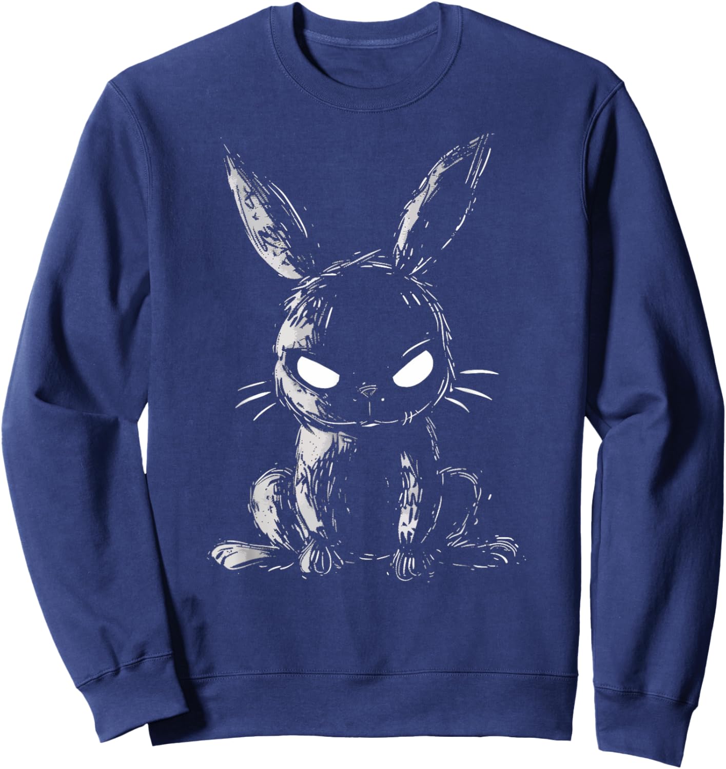Evil Bunny Angry Rabbit Alt Goth Grunge Horror Creepy Cute Sweatshirt - Sweatshirt | Navy