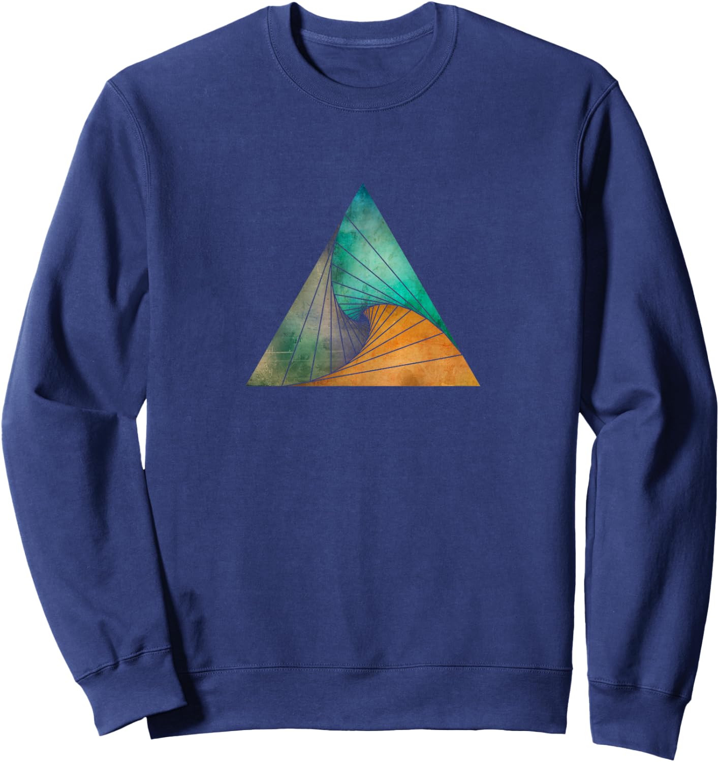 Geometric Swirling Triangle - Abstract Geometry Sweatshirt - Sweatshirt | Navy