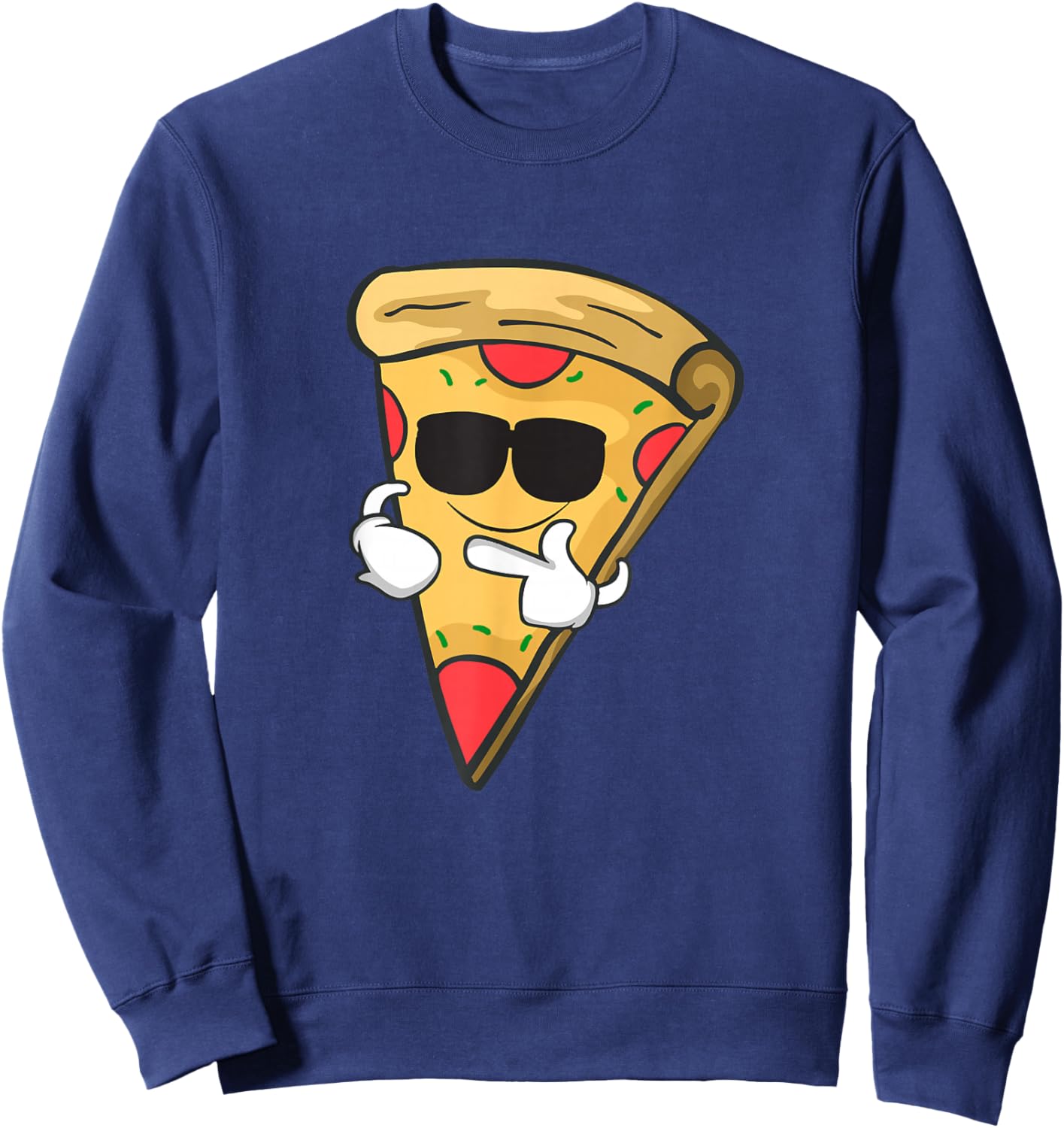 Cool Sunglasses Pizza T Shirt Gift Boys Girls Women Men Sweatshirt - Sweatshirt | Navy
