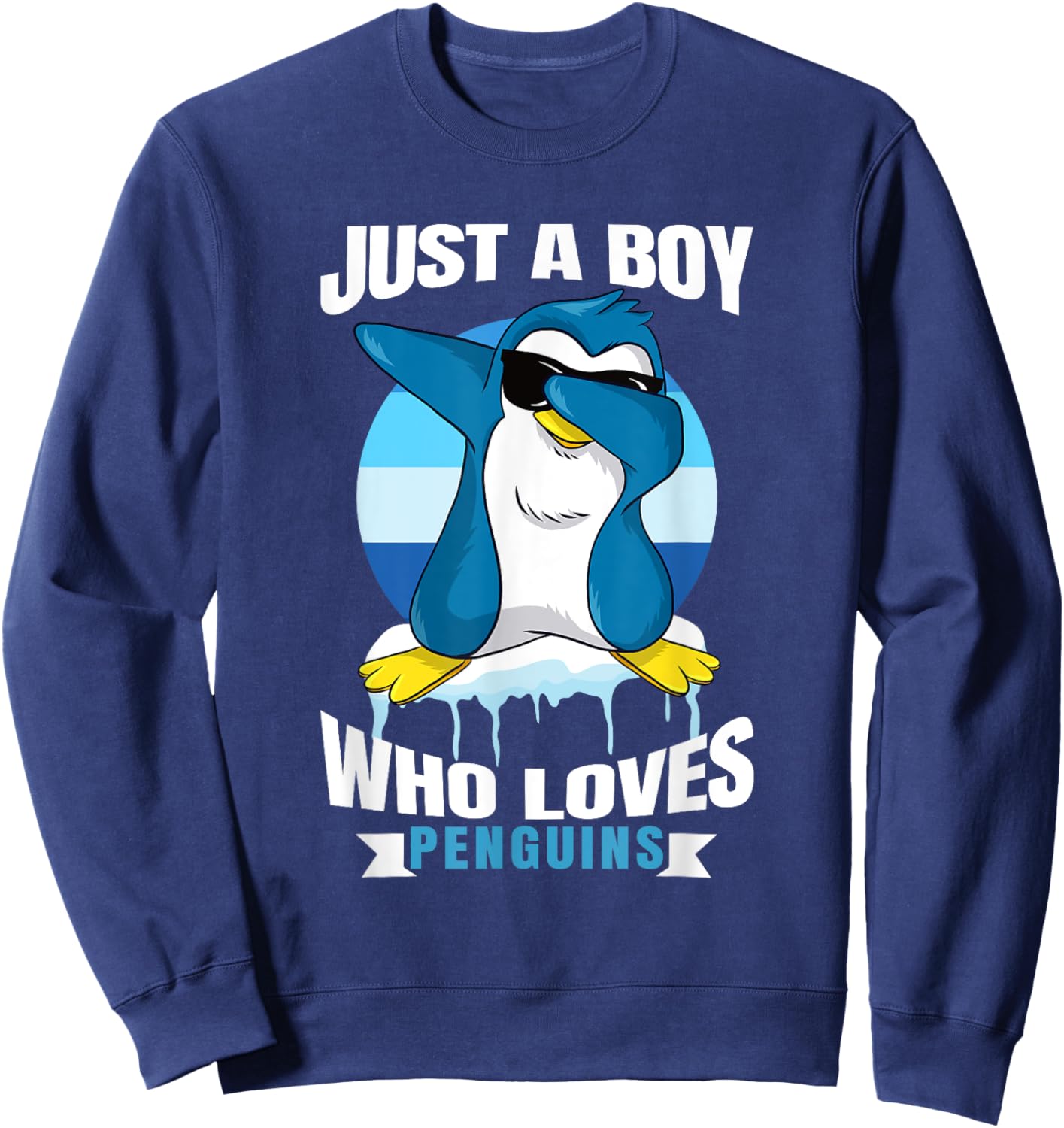 Just A Boy Who Loves Penguins Dab Toddler Dabbing Penguin Sweatshirt - Sweatshirt | Navy