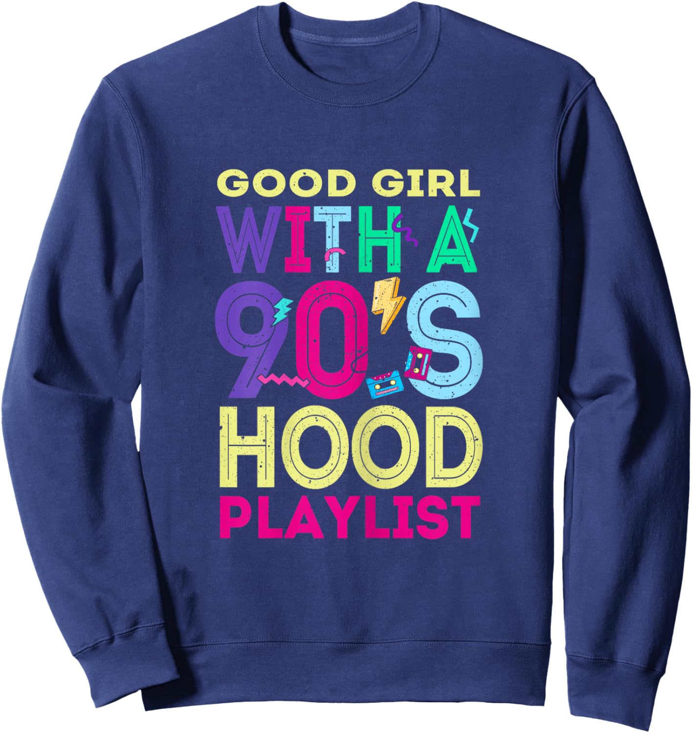 R&B Artist girls Vintage 90 s r and b graphic Sweatshirt - Sweatshirt | Navy