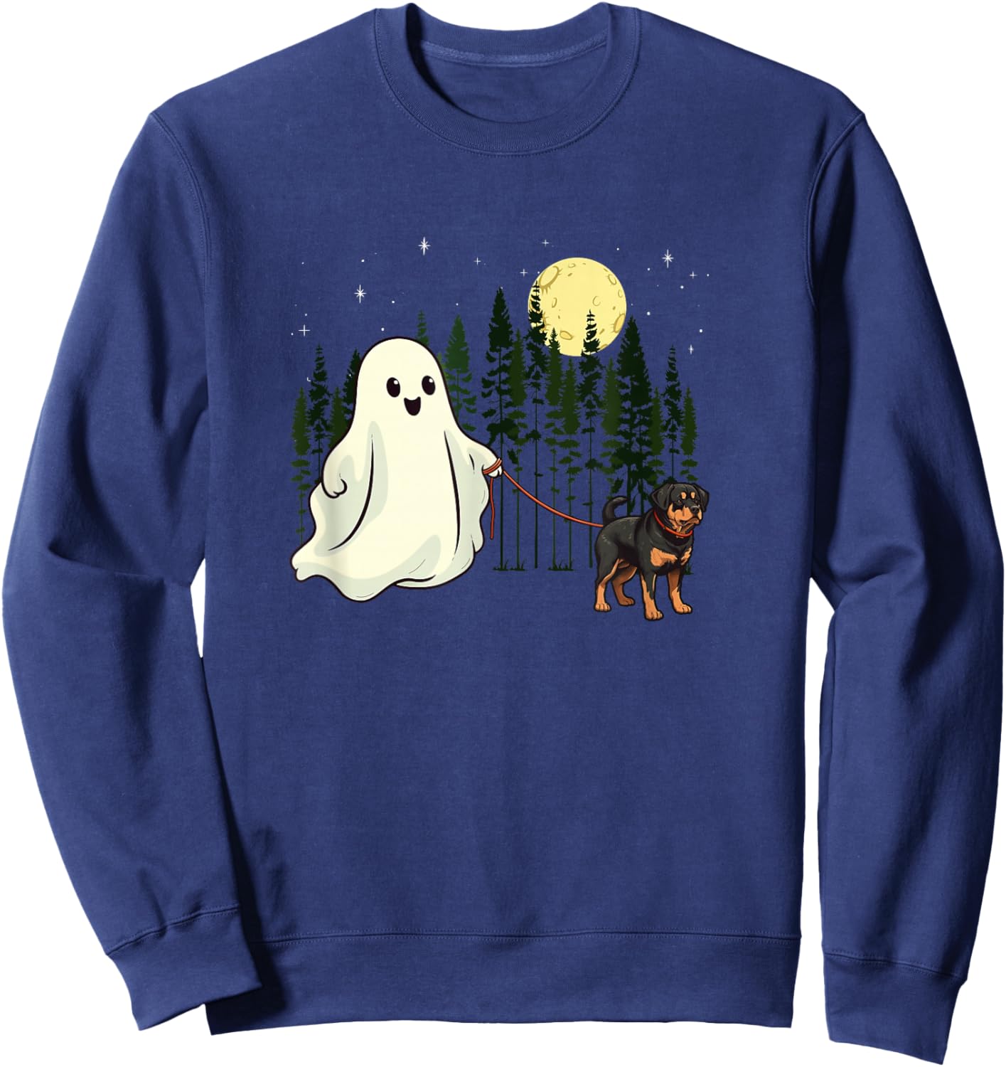 Rottweiler Walking Ghost Halloween Funny Kids Costume Sweatshirt - Sweatshirt | Navy