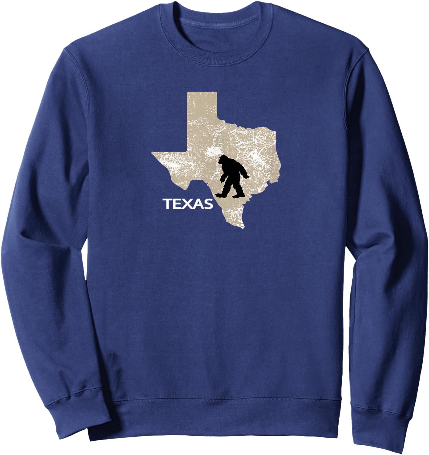 Funny Bigfoot I Believe Loves Texas TX Sasquatch Sweatshirt - Sweatshirt | Navy