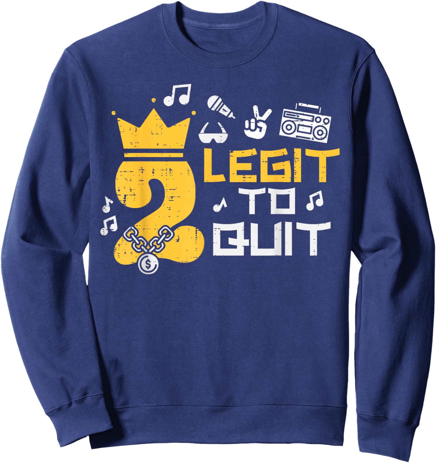2nd Birthday 2 Legit To Quit Crown Boys Girls Toddler Kids Sweatshirt - Sweatshirt | Navy