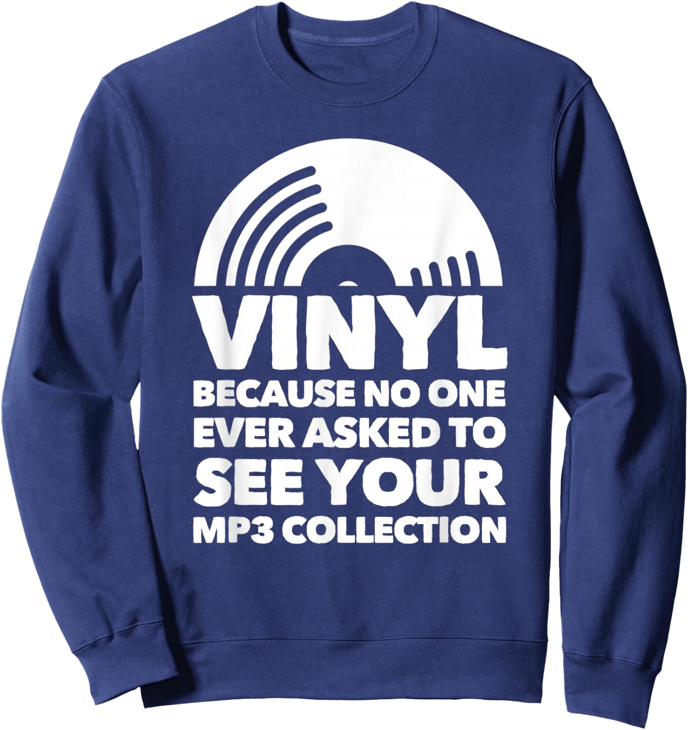 Vinyl LP Record - Vinyl Disc Sweatshirt - Sweatshirt | Navy