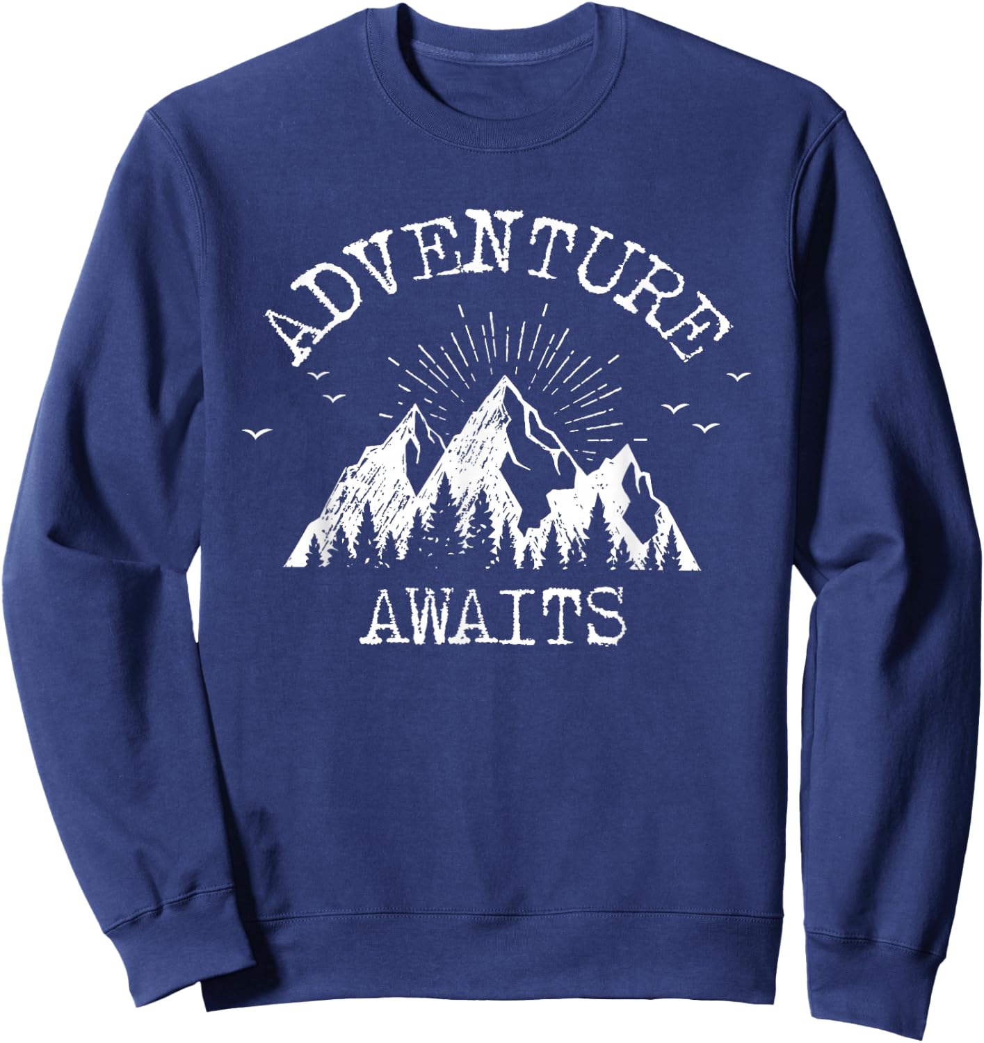 Trendy Adventure Awaits Travel Camping Vintage Sweatshirt - Sweatshirt | Navy