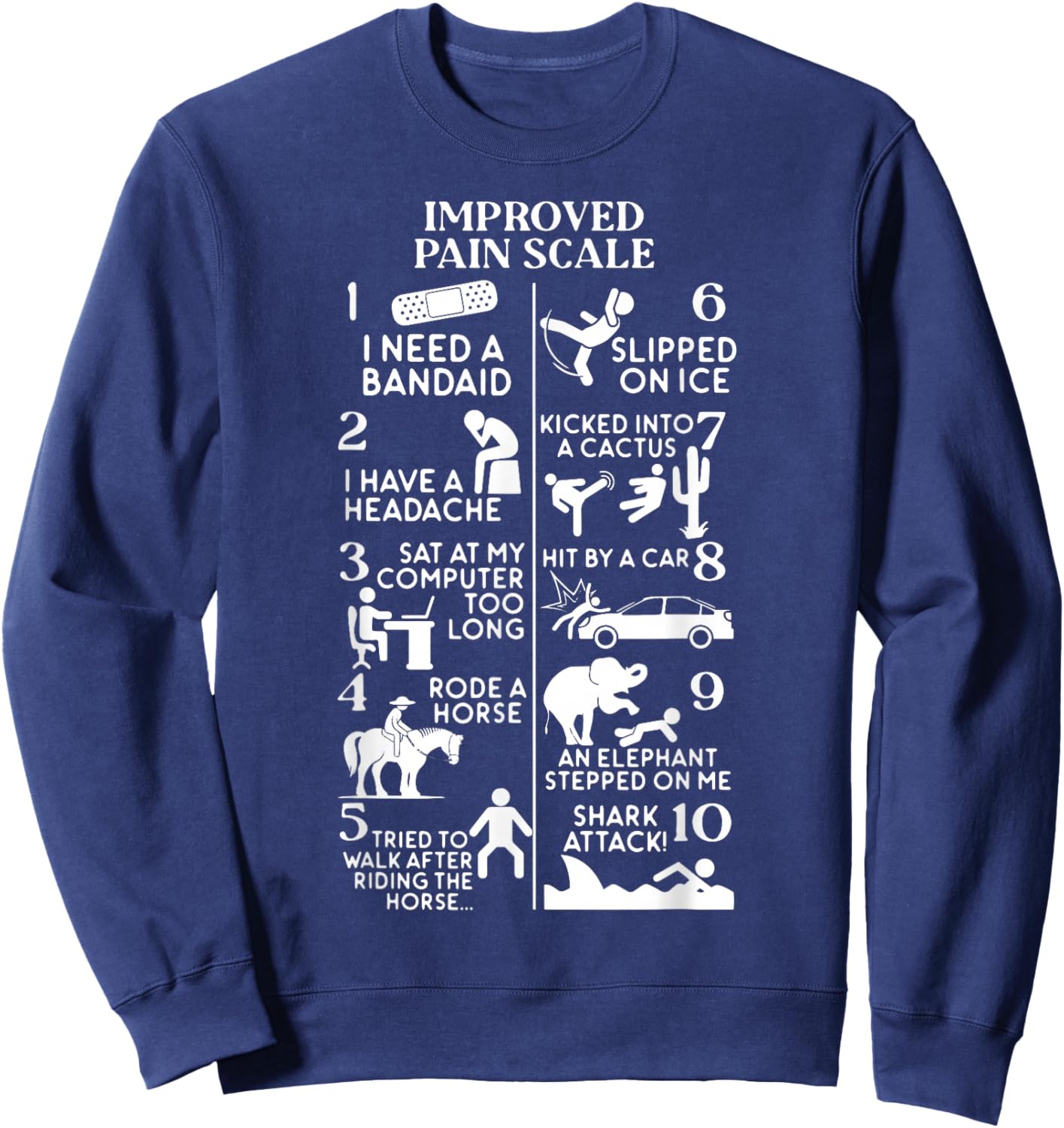 Medical Office Improved Pain Scale PT Therapist Rehab Sweatshirt - Sweatshirt | Navy