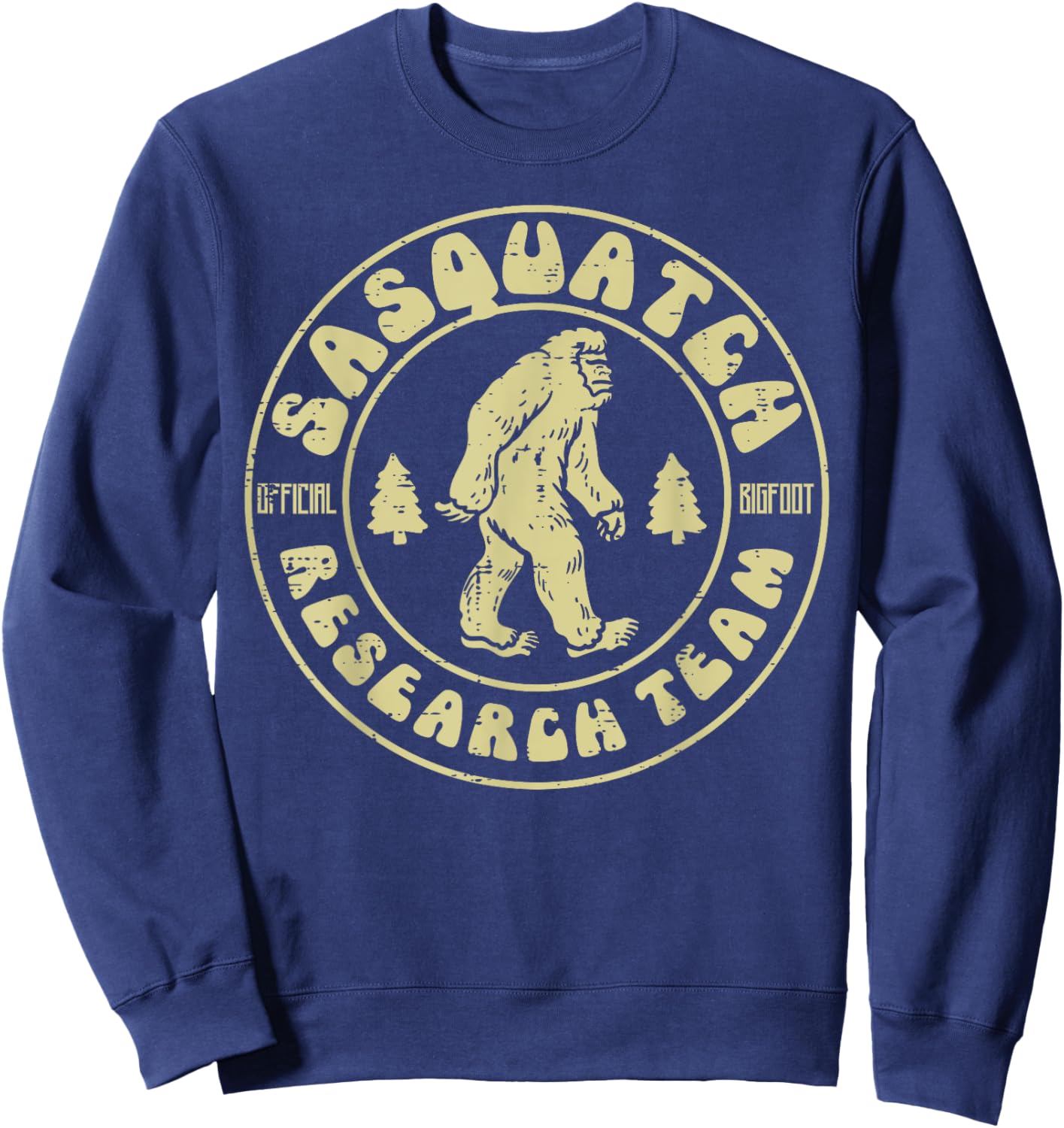 Sasquatch Research Team Funny Bigfoot Yeti Men Women Kids Sweatshirt - Sweatshirt | Navy