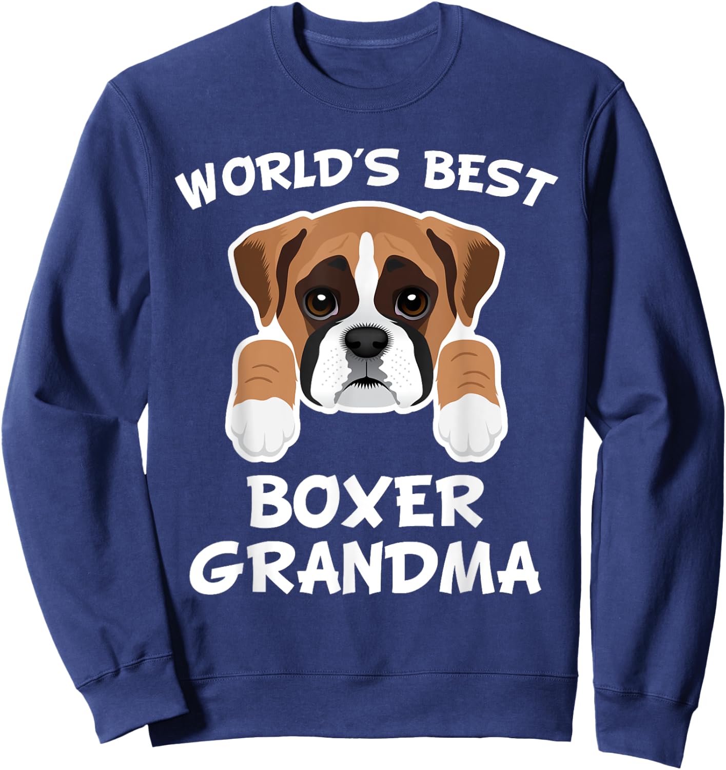 World's Best Boxer Grandma Dog Granddog Women Sweatshirt - Sweatshirt | Navy
