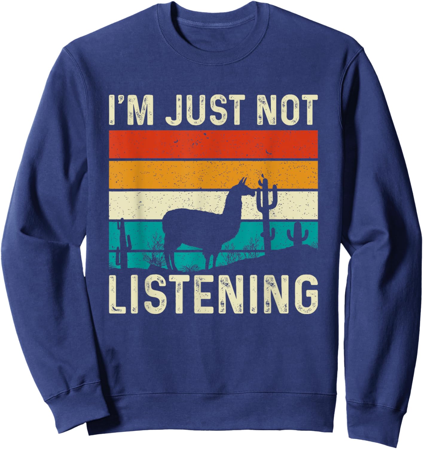 I'm Just Not Listening Alpaca Sweatshirt - Sweatshirt | Navy