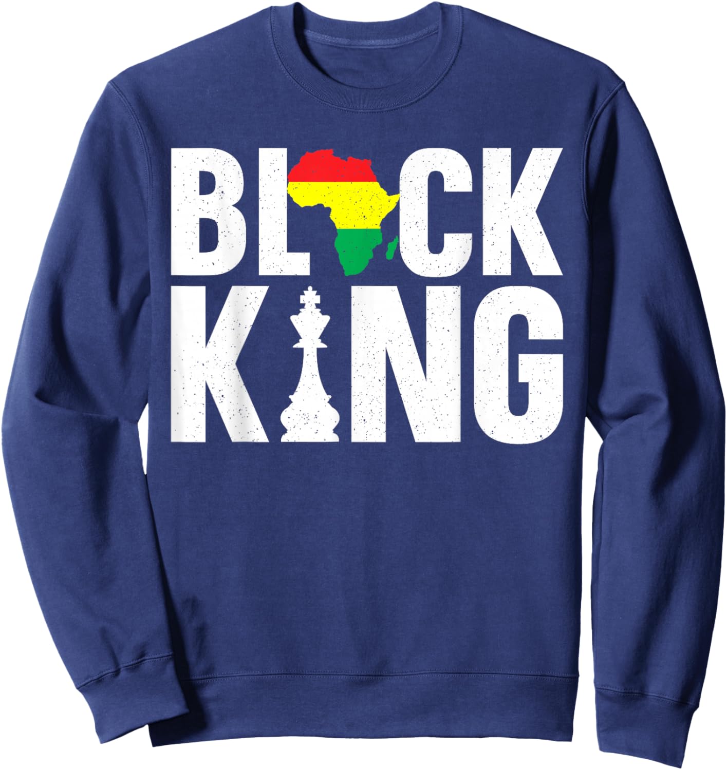 Cool Black King Art Dad Boys Africa Map African King Sweatshirt - Sweatshirt | Navy
