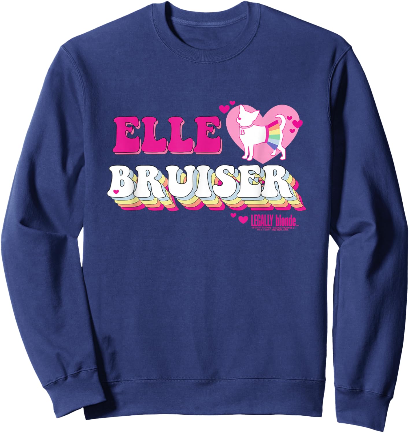 Legally Blonde Elle Hearts Bruiser Sweatshirt - Sweatshirt | Navy